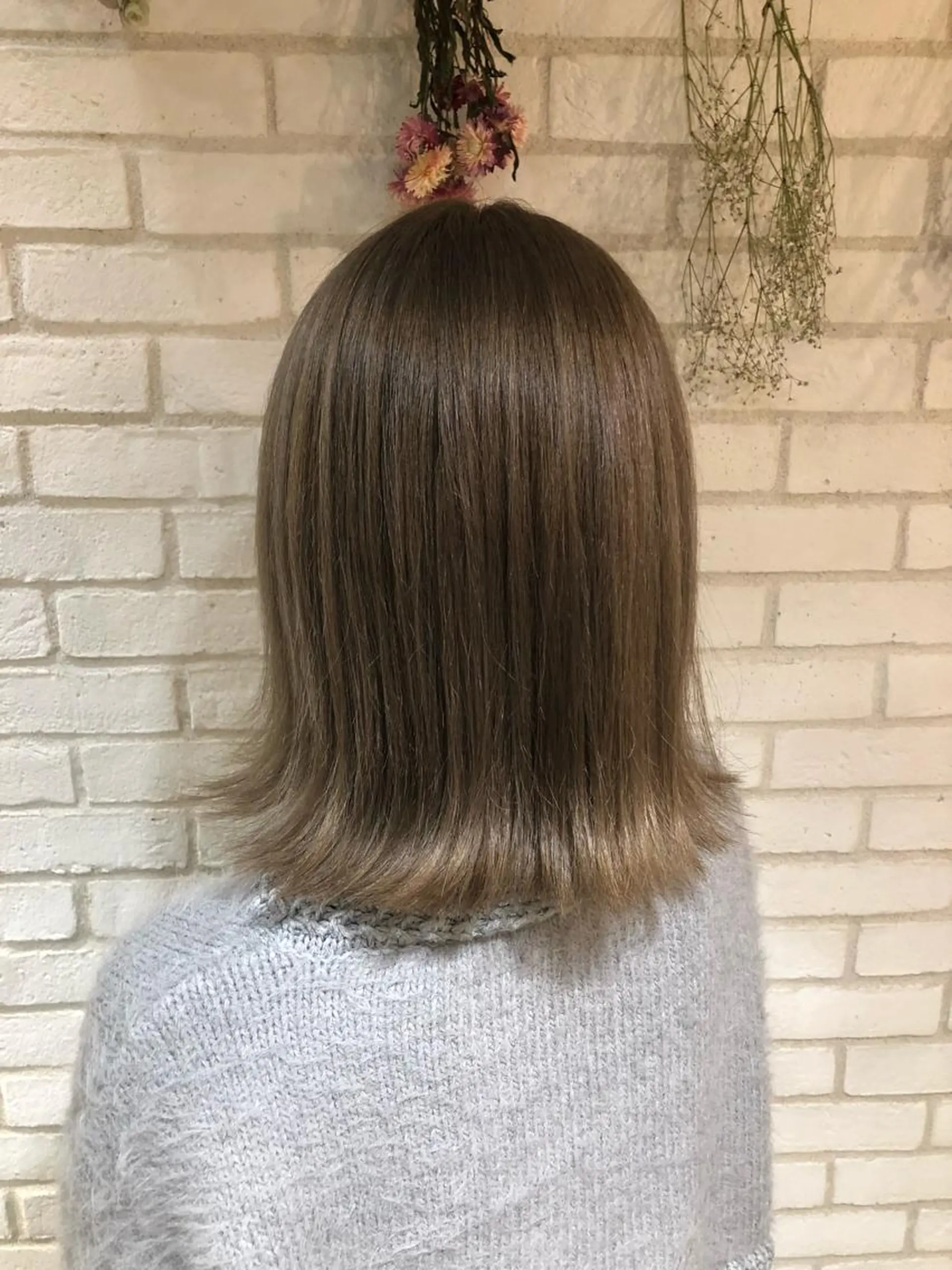 ミディアム カラー パーマ ヘアアレンジ メンズ キッズ ネイル マツエク・マツパ グレージュ 新宿/髪質改善/ 美髪矯正✨浅江通友のヘアスタイル