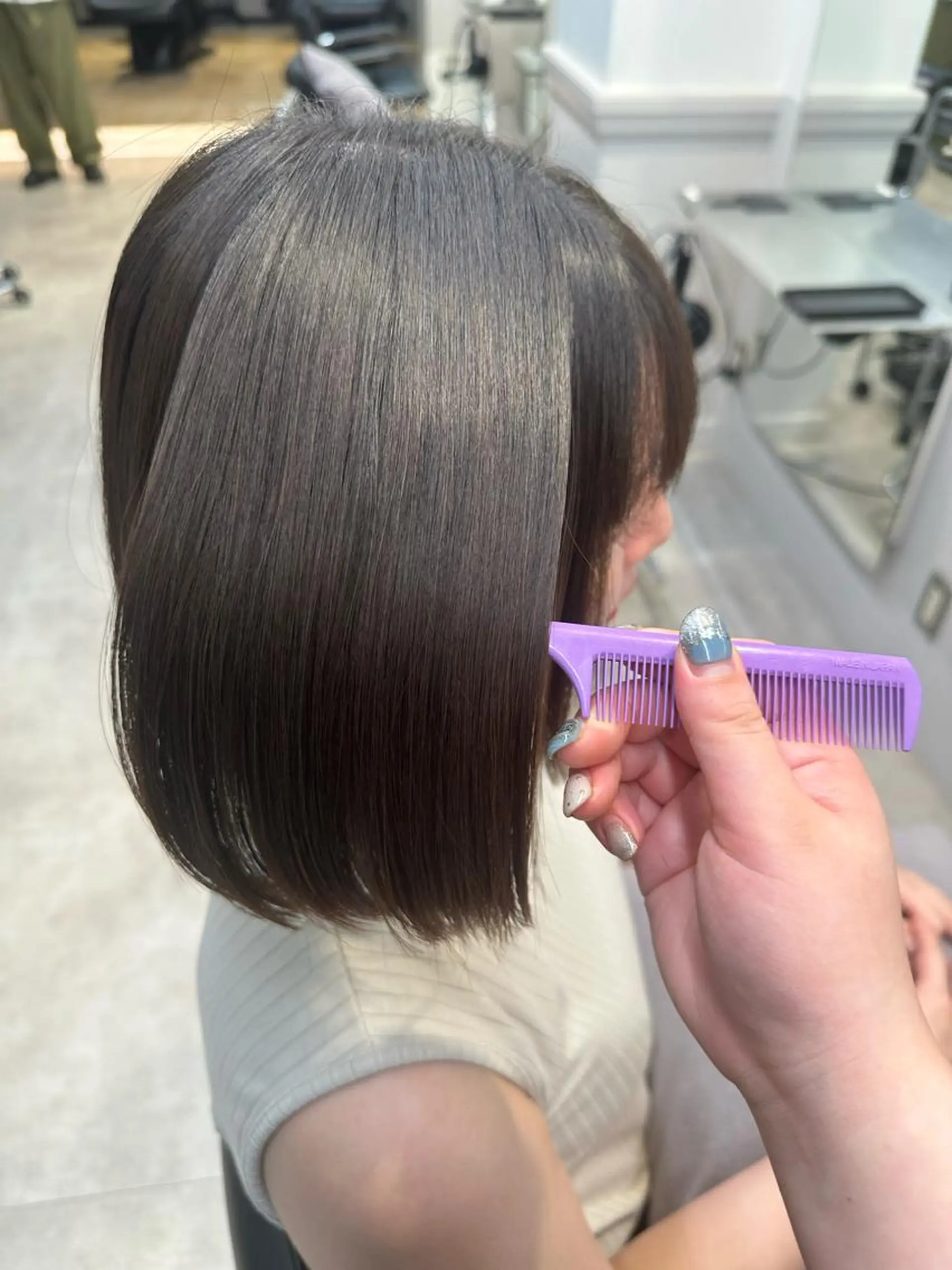 ミディアム 縮毛矯正 あいこ/ハンサムショ ート無料/銀座🌷のヘアスタイル