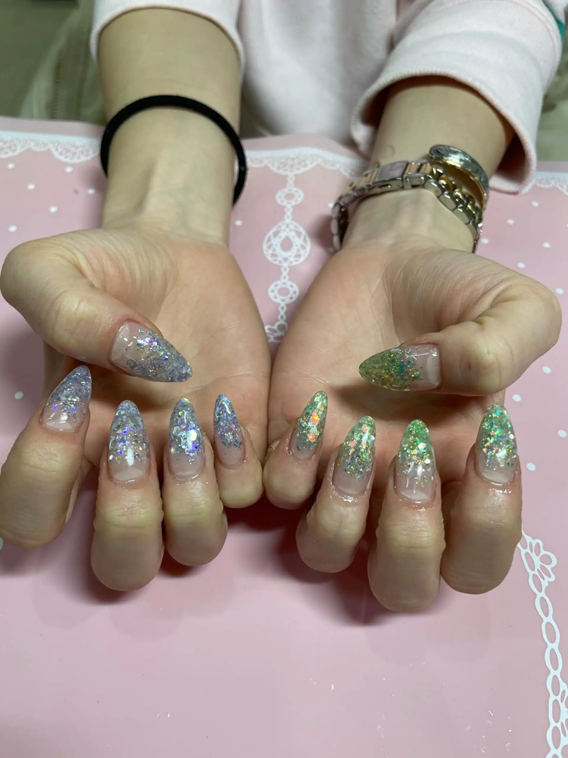 ミディアム ネイル ハンドネイル 《LB》ラブリエ Nail&eyeのマツエク・マツパデザイン