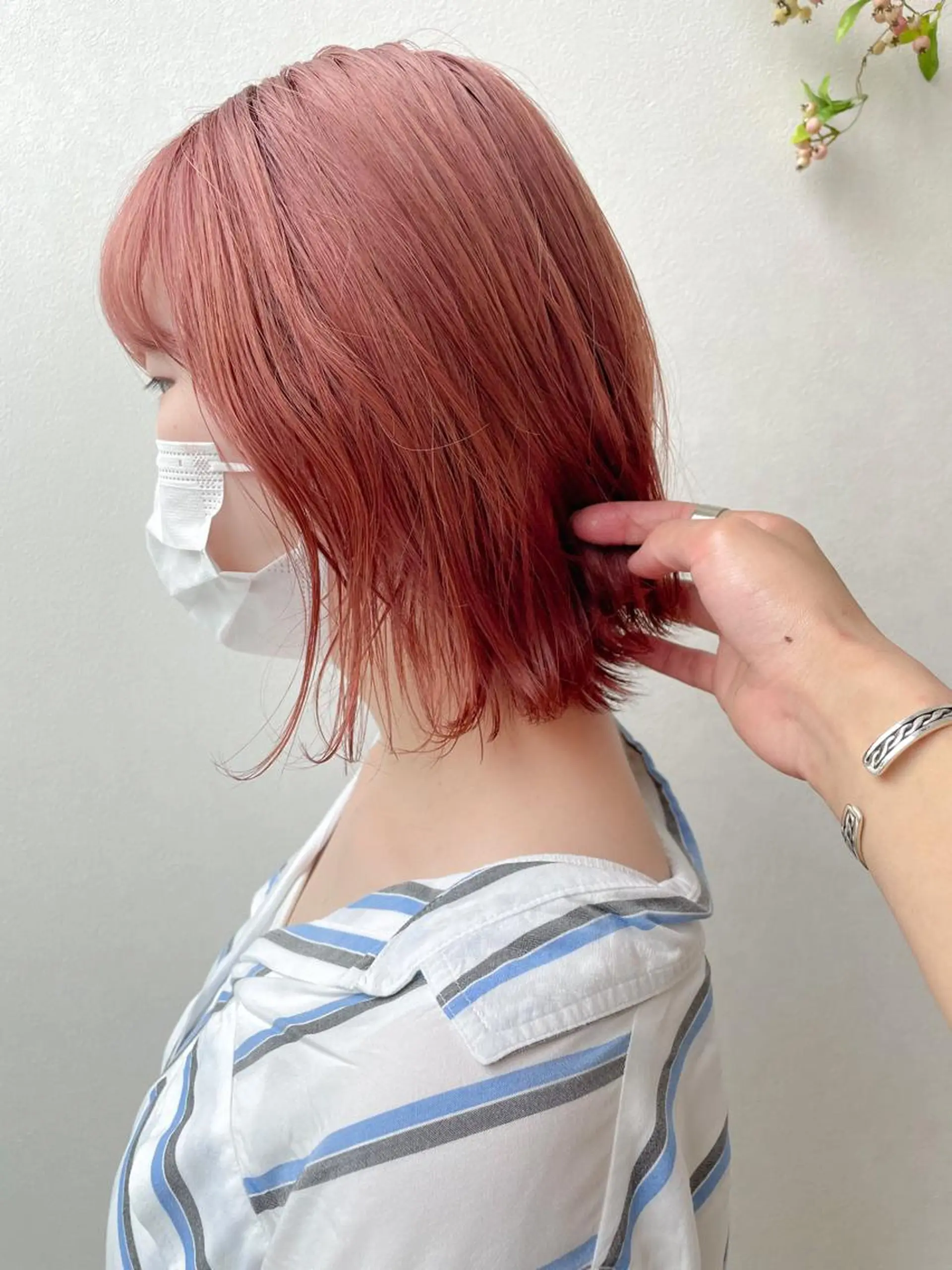 ショート カラー ブラウンカラー ピンクカラー ピンクブラウン 髪質改善/ブリーチ 田代 龍我のヘアスタイル