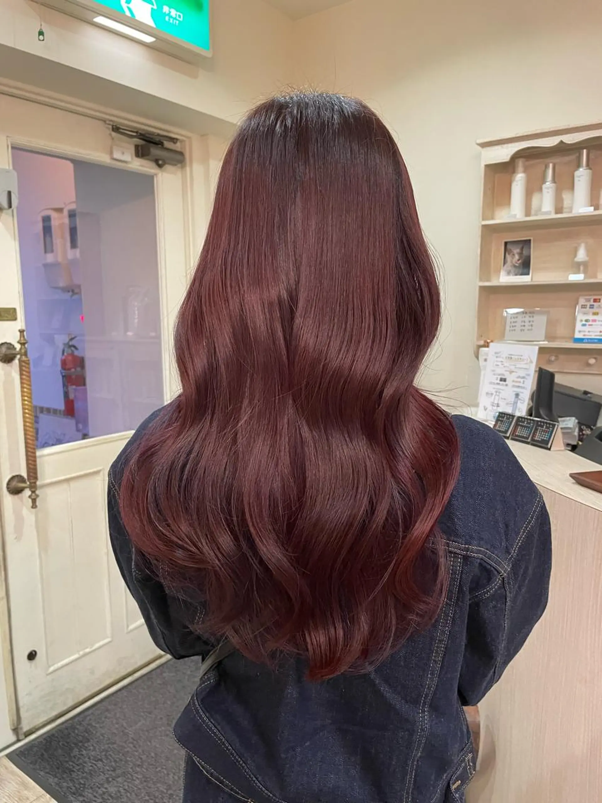 ロング レッドブラウン カット ヘアカラー 【艶ヘア】 どうまえのヘアスタイル