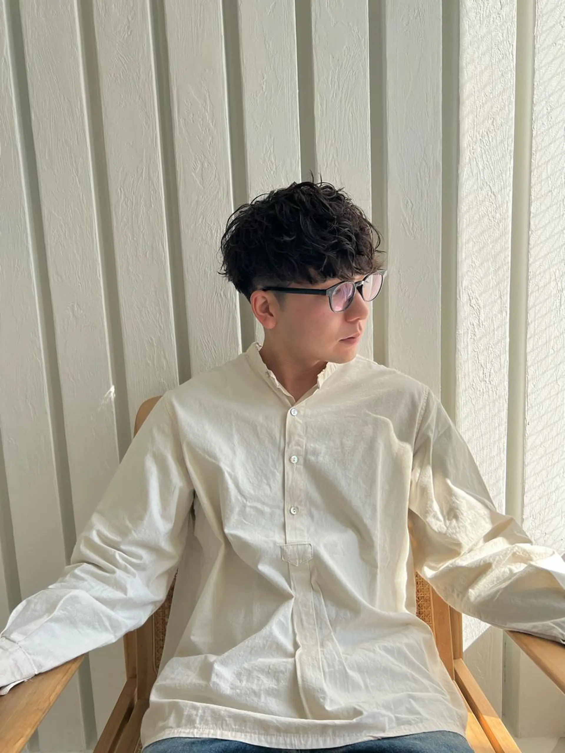 メンズ センターパート フェードカット マッシュウルフ マッシュ メンズパーマ カット パーマ 渥美祐耶 【メンズカット】のヘアスタイル