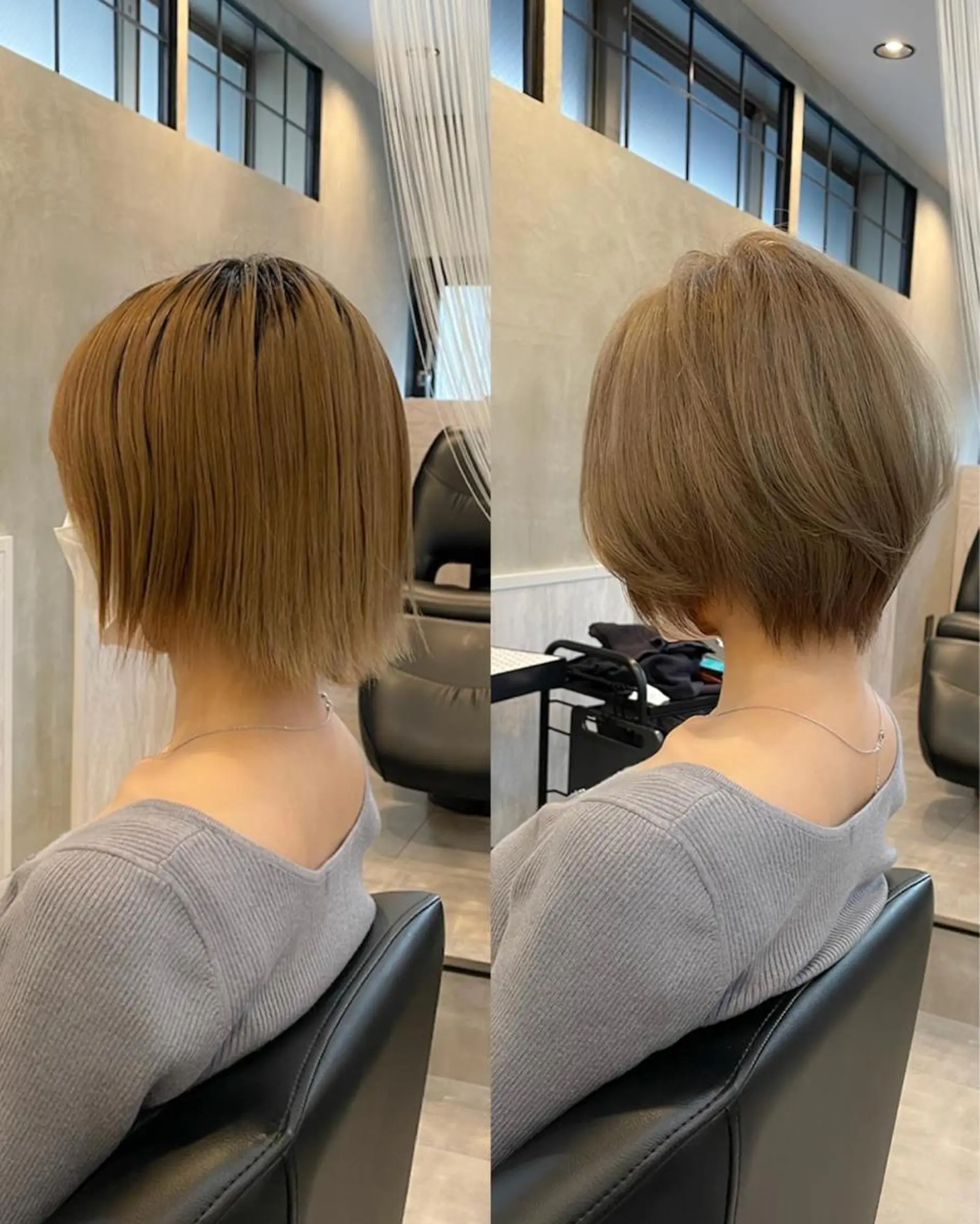 ショート カット ヘアカラー 🌹ハッシュカット、 レイヤー韓国ヘア🌹のヘアスタイル