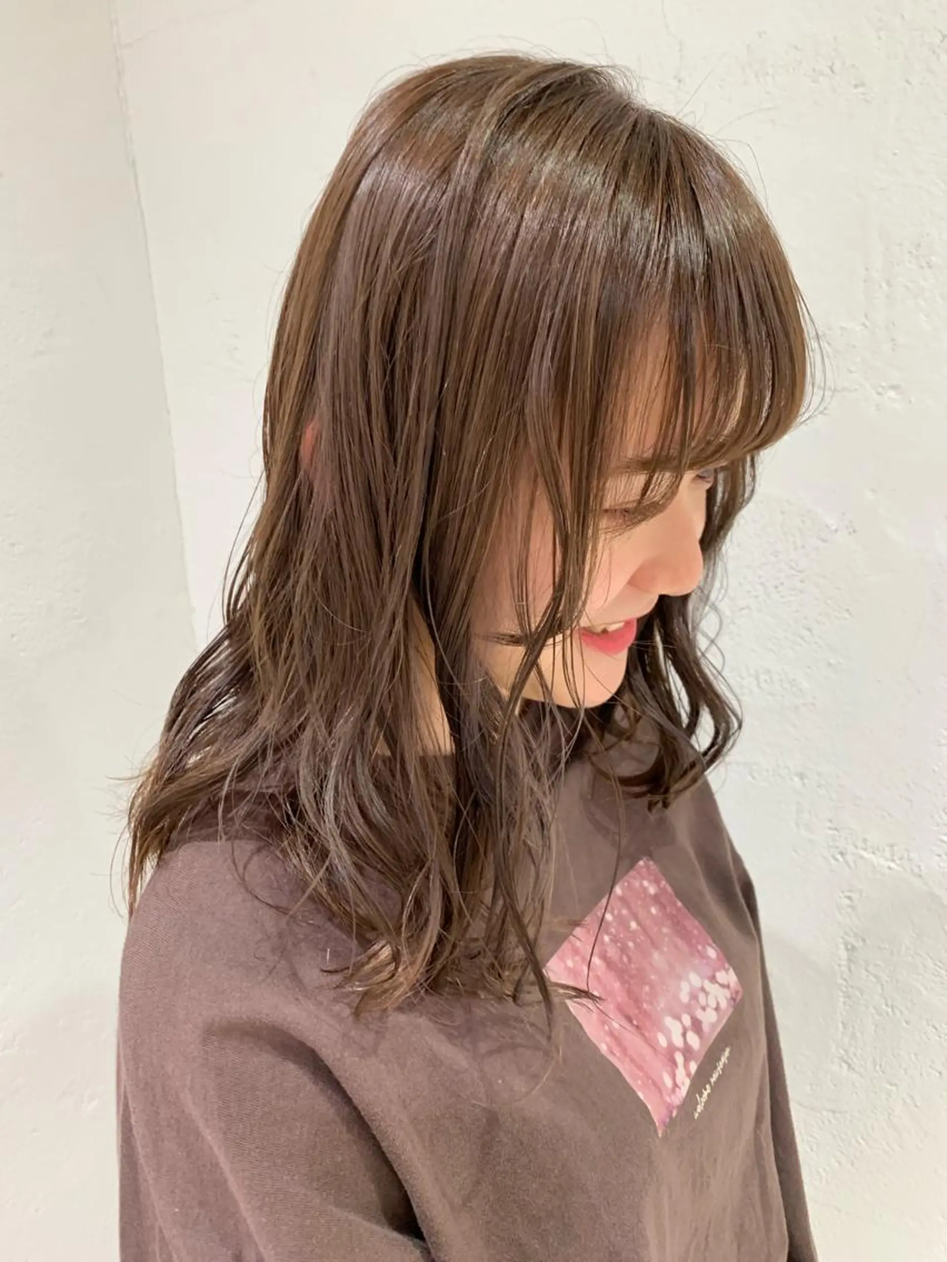 セミロング カラー ヘアアレンジ ベージュカラー 🫧透明感カラー/ ボブ/小笠原汐海🪽のヘアスタイル