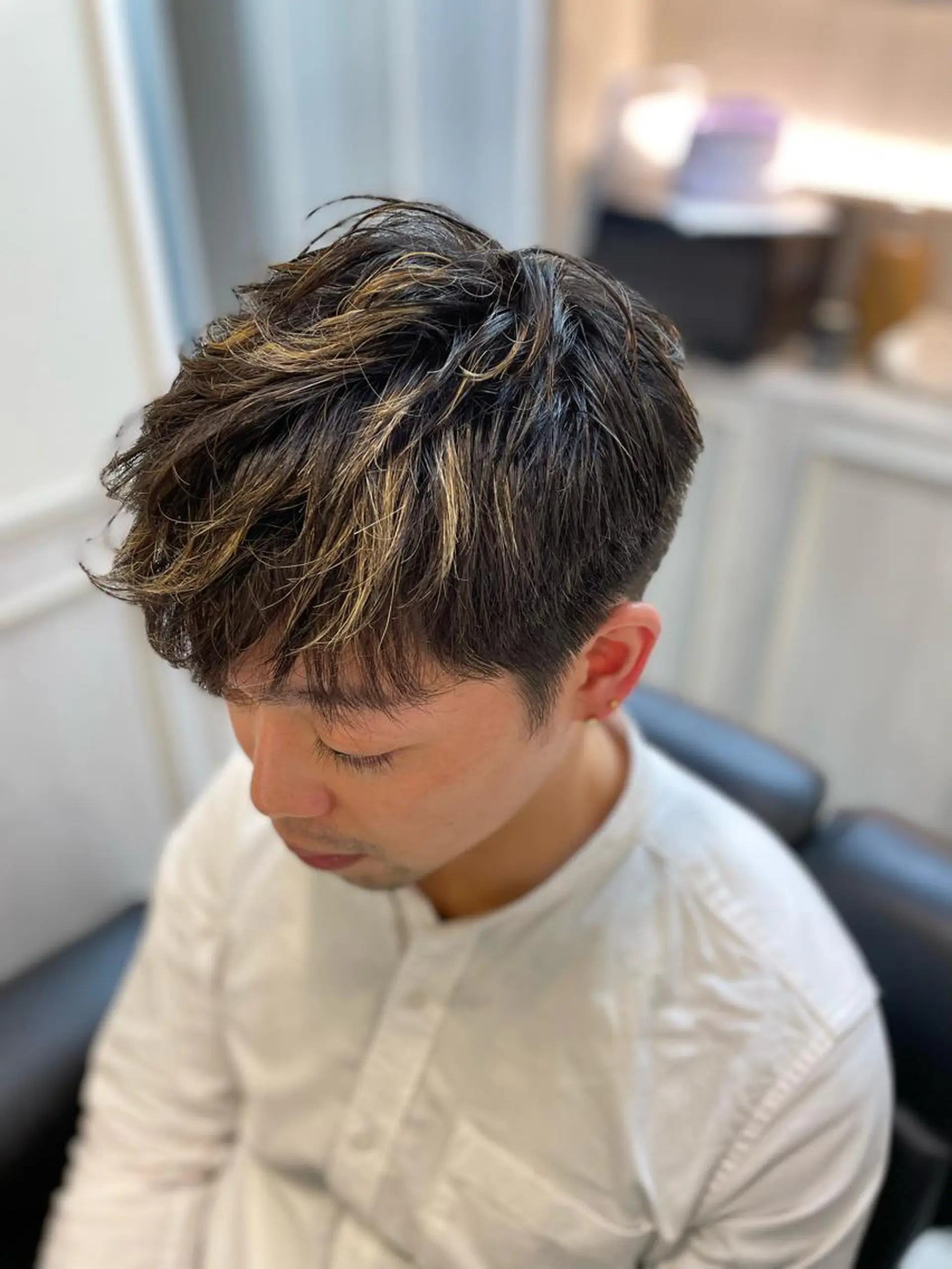 ショート カラー パーマ メッシュ カット パーマ ツイスパ☆越智 新一郎のヘアスタイル