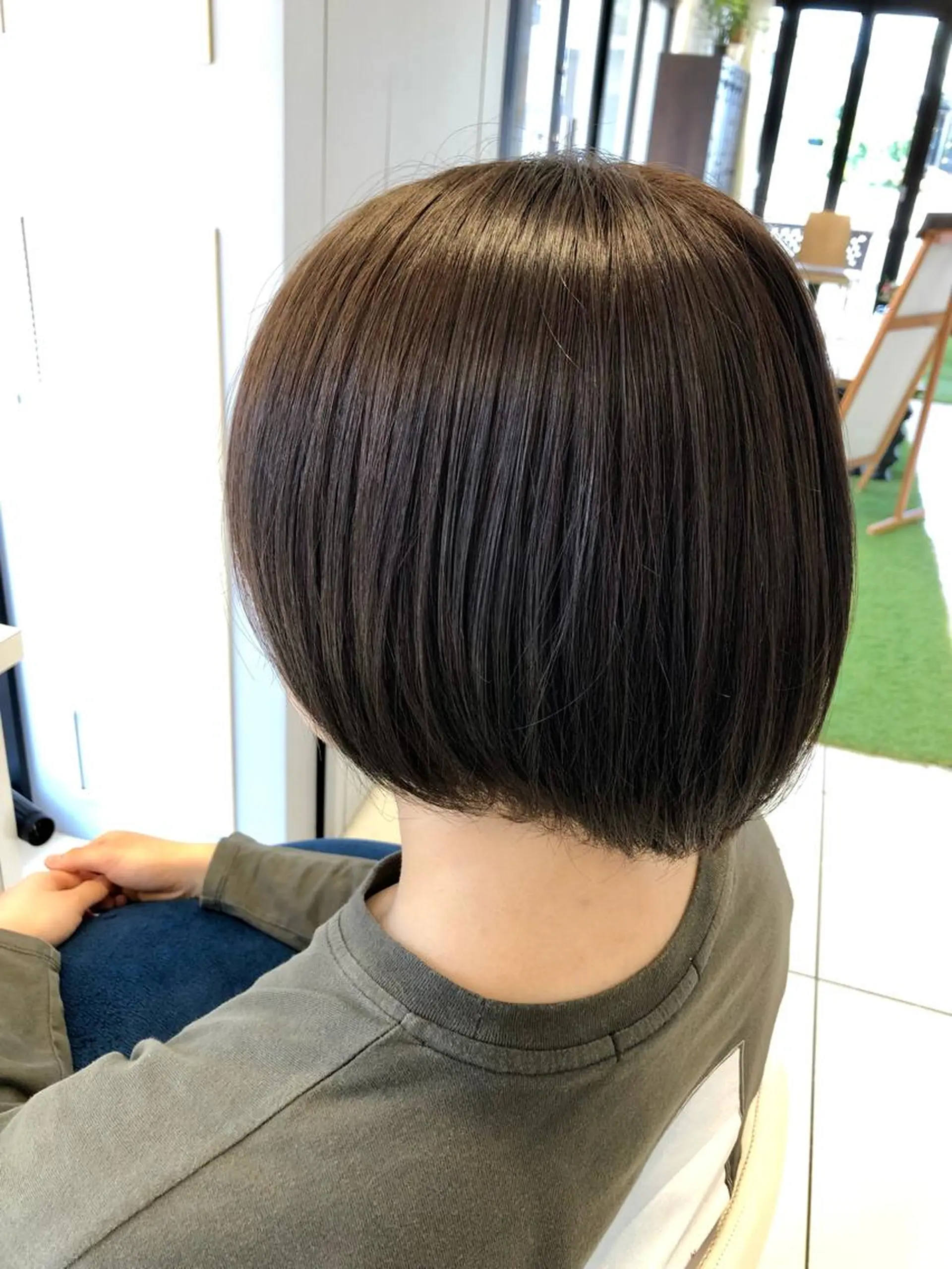 ショート カラー アッシュ ベージュカラー ショート/白髪ぼかし 君和田若菜のヘアスタイル