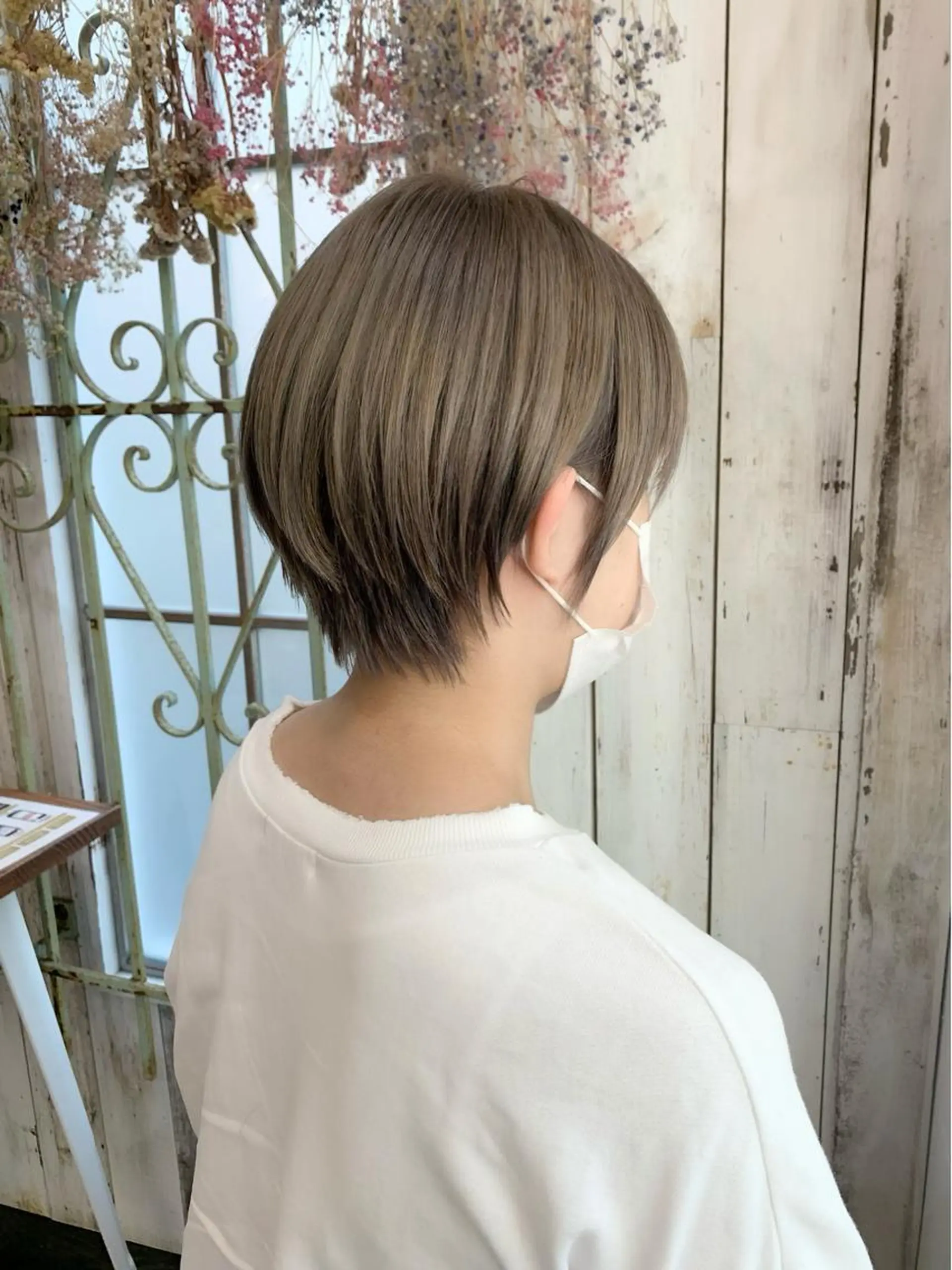 ショート カラー 丸みショート グレージュ ミルクティーグレージュ ショートヘア 髪質改善☆ 縮毛矯正miyuのヘアスタイル