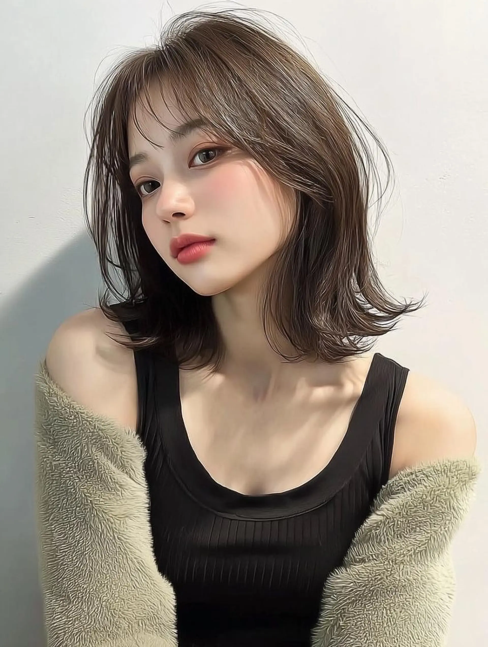 ミディアム ヘアアレンジ 髪質改善 韓国風ヘア レイヤーカット 似合わせカット シースルーバング カット ヘアカラー Ayumu /京都／西院のヘアスタイル