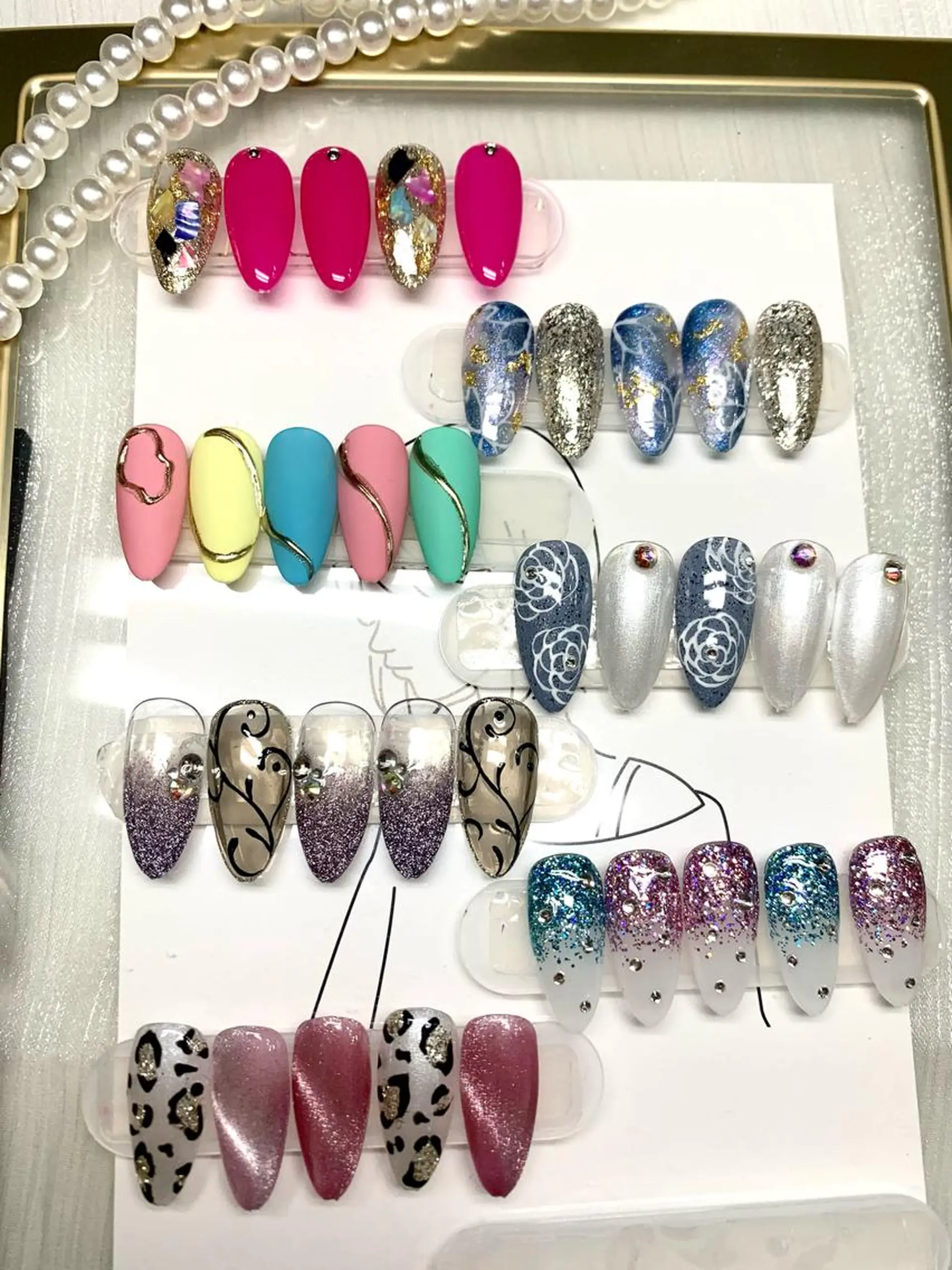 ロング ネイル ハンドネイル 美愈 miyuのネイルデザイン