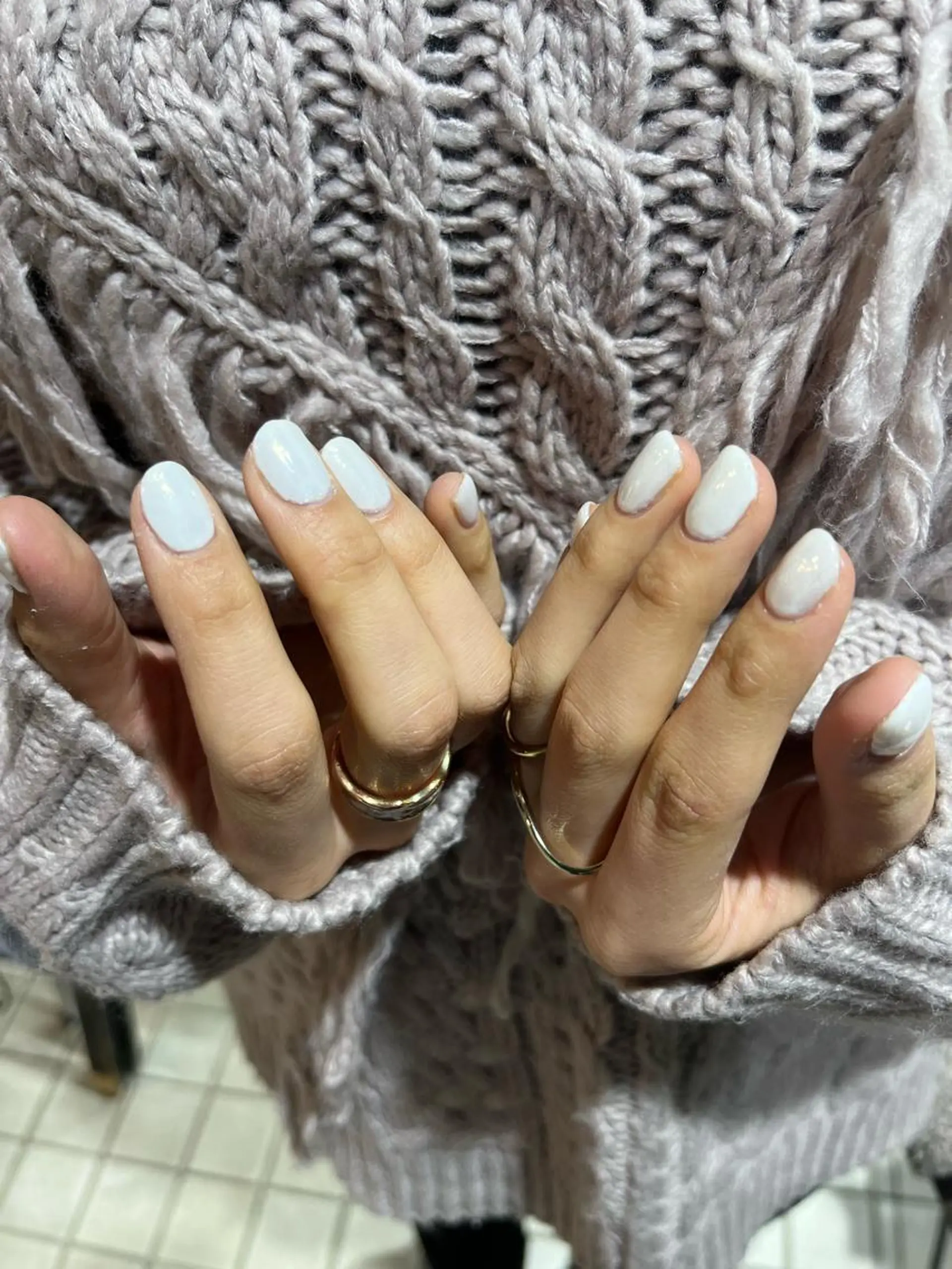 ネイル ホワイト 💖デザインカラー/ タダ ハナカ💖のヘアスタイル