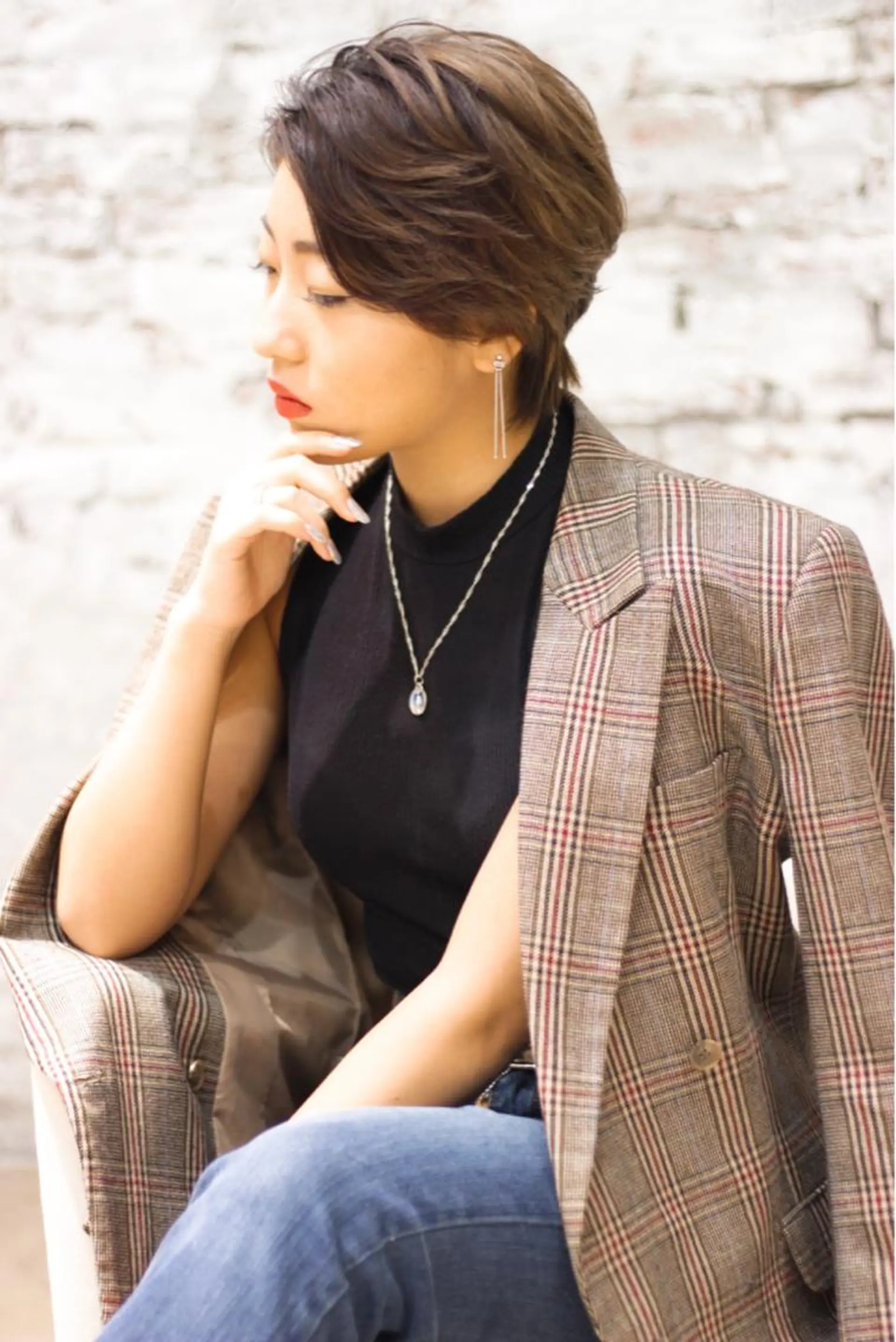 ショート カラー ヘアアレンジ ショートヘア 品田 真里のヘアスタイル