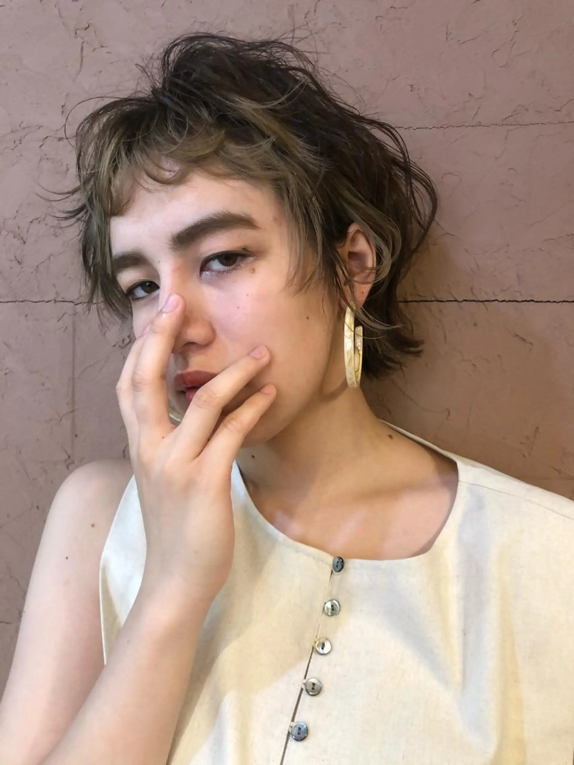 ショート カラー ヘアアレンジ ヘアカラー 早瀬裕之 パーマのヘアスタイル