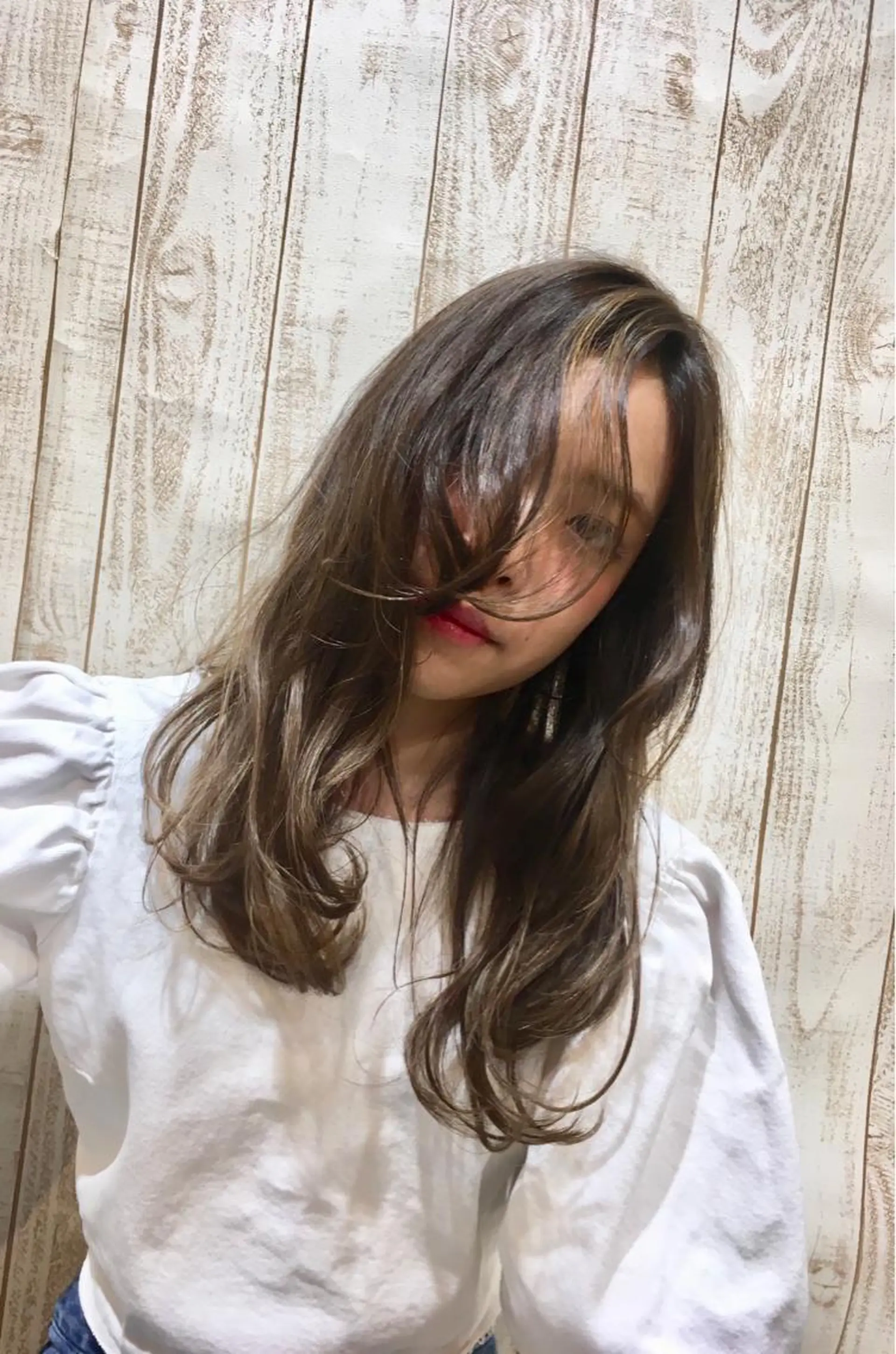 ロング カラー パーマ ニイムラ ミキのヘアスタイル