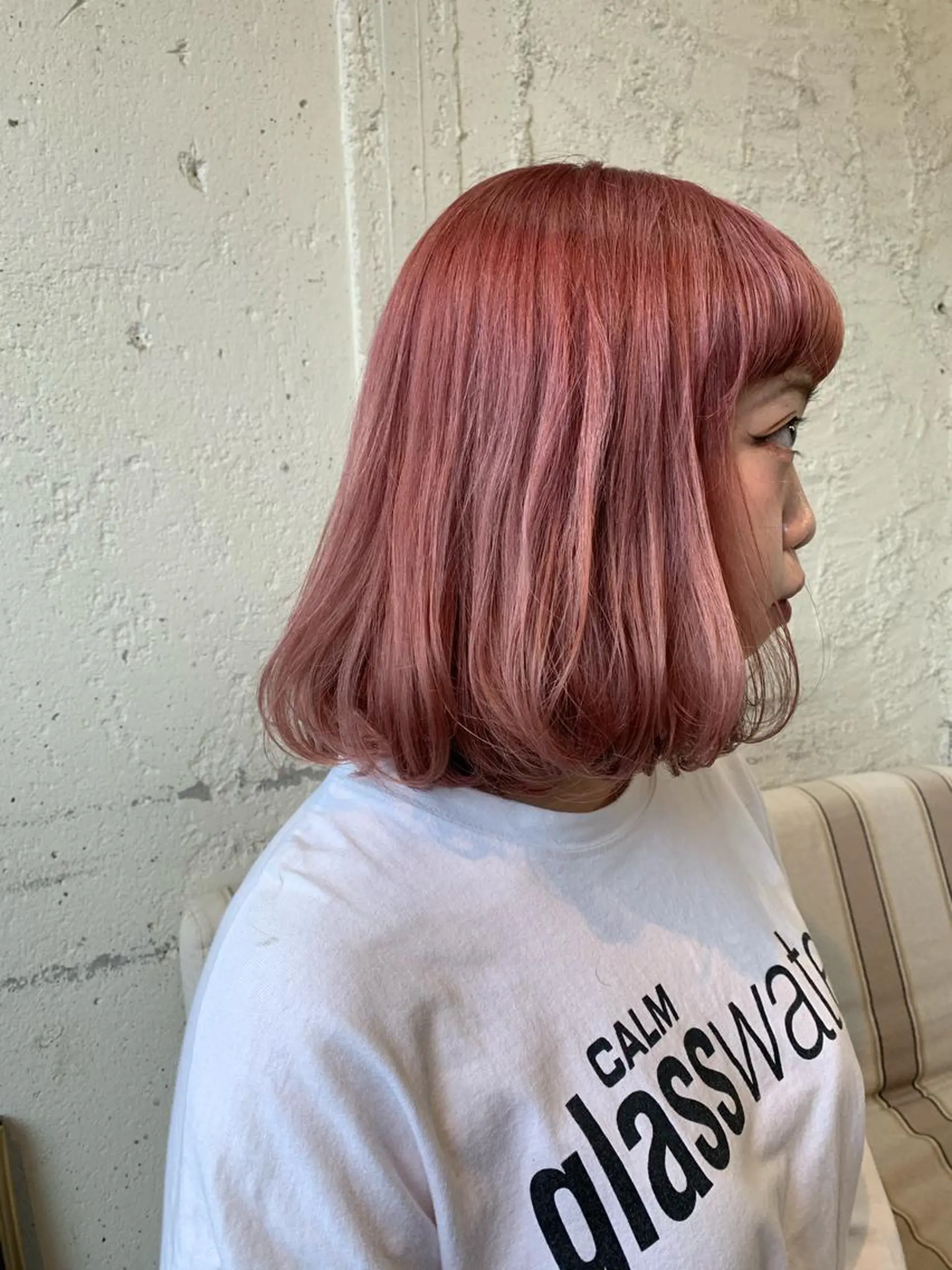 ミディアム 髪質改善ストレート/ ブリーチ／渋谷　福田のヘアスタイル