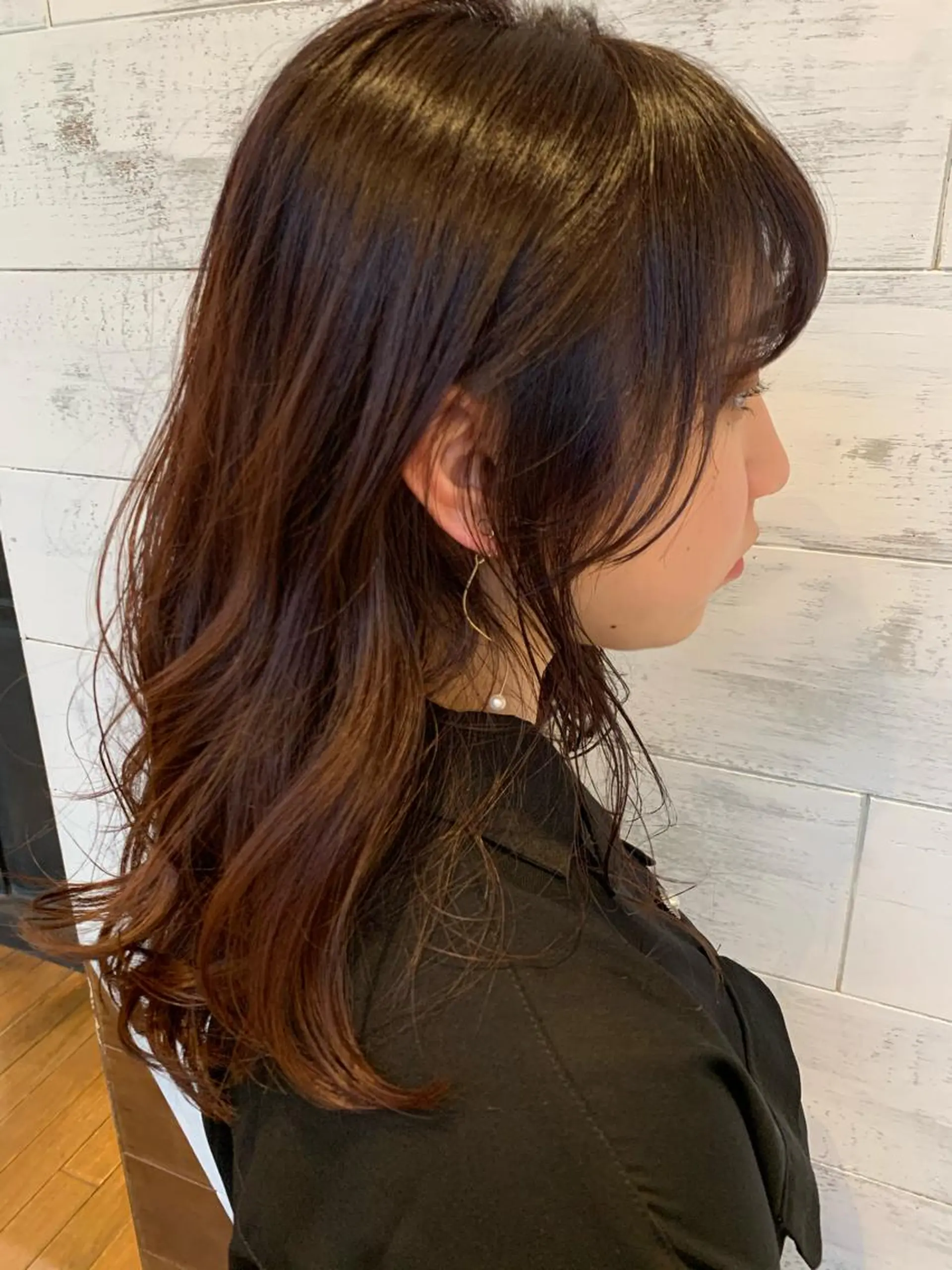 ミディアム カラー ピンクカラー ヘアカラー 大人レイヤー×艶髪 小久保　春暁のヘアスタイル