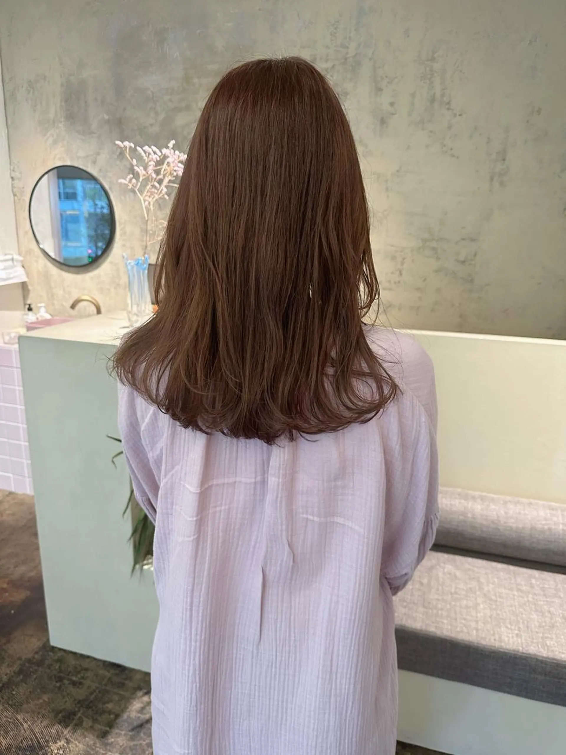 ミディアム カラー ベージュカラー ラベンダーカラー ラベンダーベージュ yupi🐈⬛ レイヤー/パーマのヘアスタイル