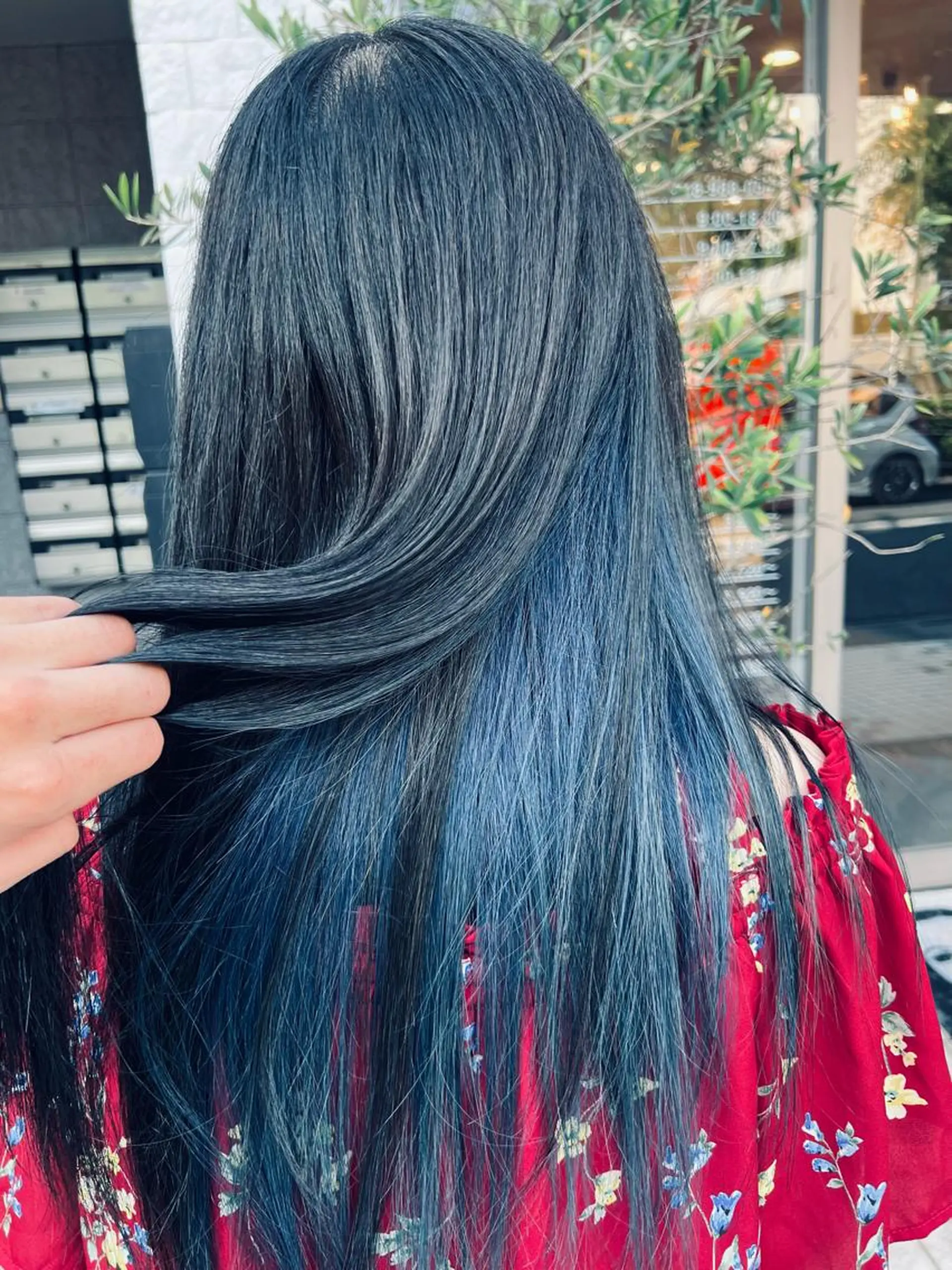 ロング カラー アクアカラー ブルーカラー ブルーグレー インナーカラー ネイビーカラー ボブ/ハイトーン髪質 改善/越谷✨クラモチのヘアスタイル