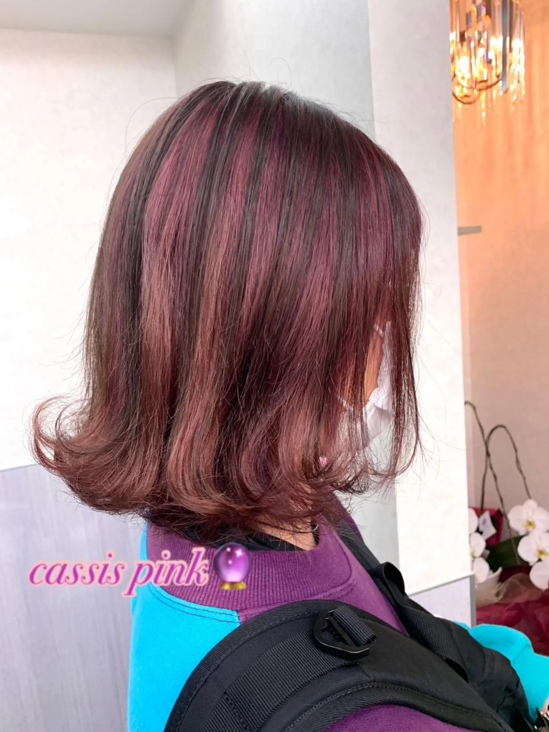 ミディアム カラー カシス ピンクカラー Ｋ△Ｎ△♡かな ヘア&まつげのマツエク・マツパデザイン