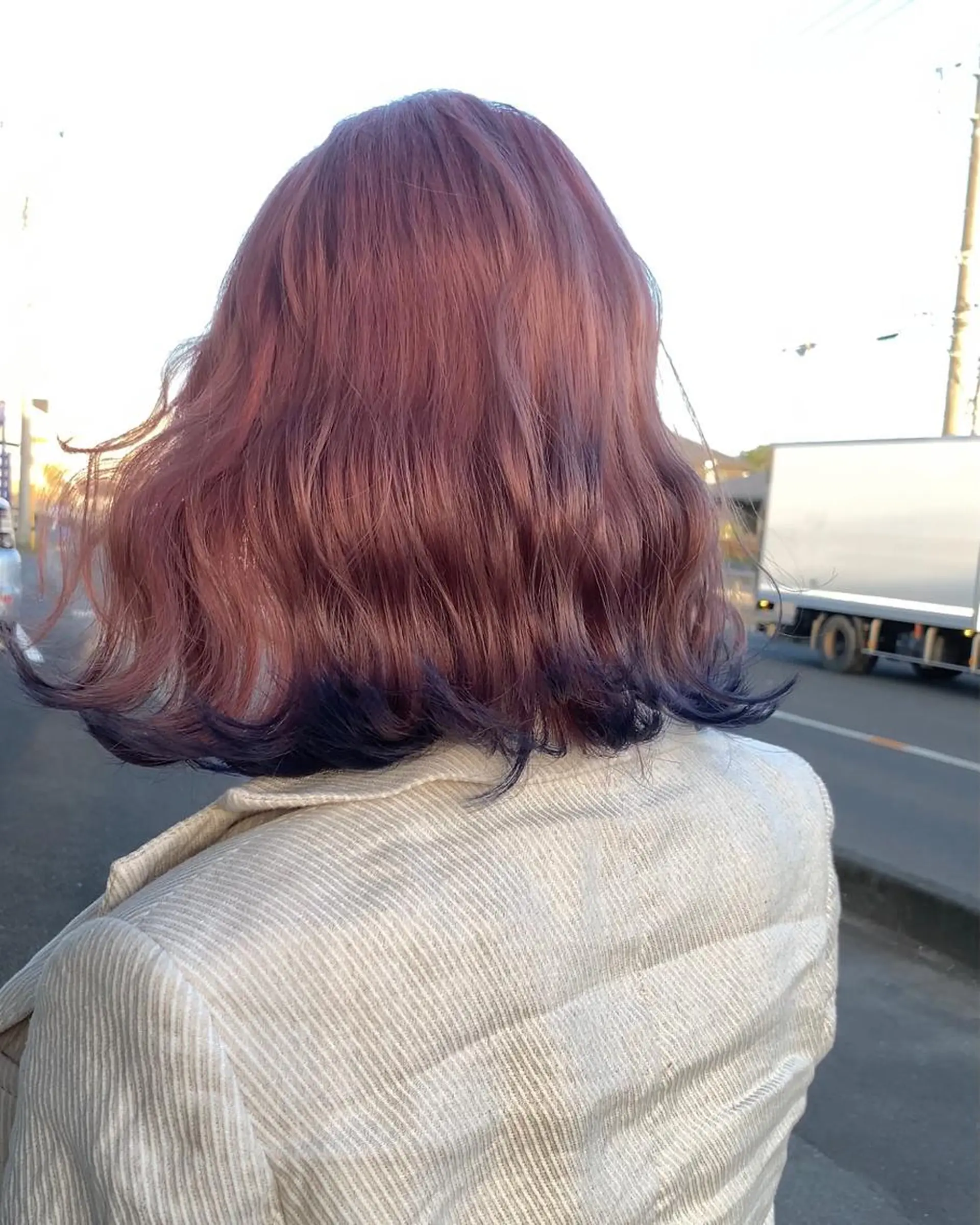 ミディアム カラー ネイビーカラー ピンクカラー ヘアカラー ハイトーン職人💗 松本輝美のヘアスタイル