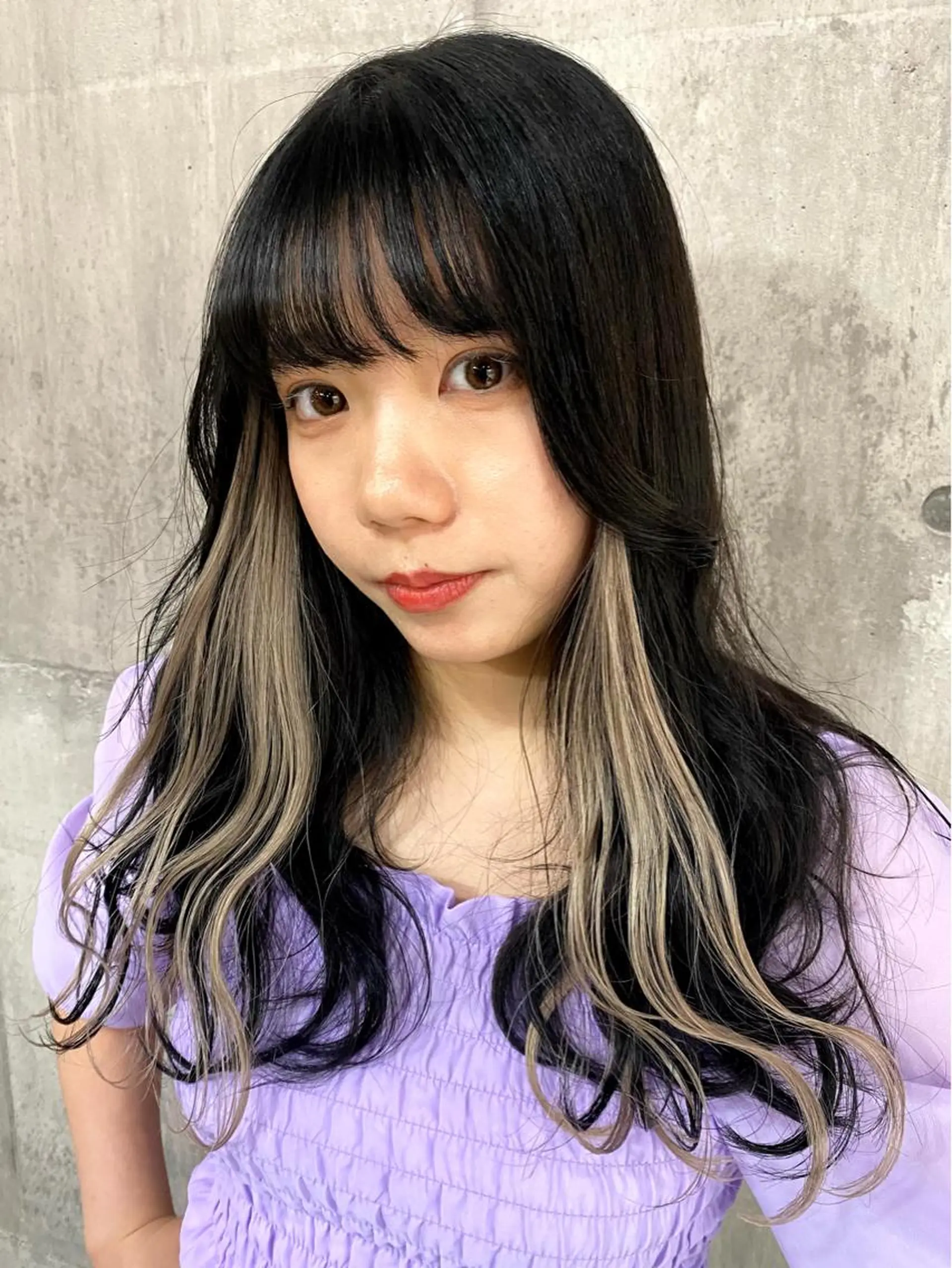 セミロング カラー シールエクステ バレイヤージュ ハイライトカラー インナーカラー ボブ ヘアカラー エクステ SHURI❤️‍🔥 中/韓mix ♡のヘアスタイル