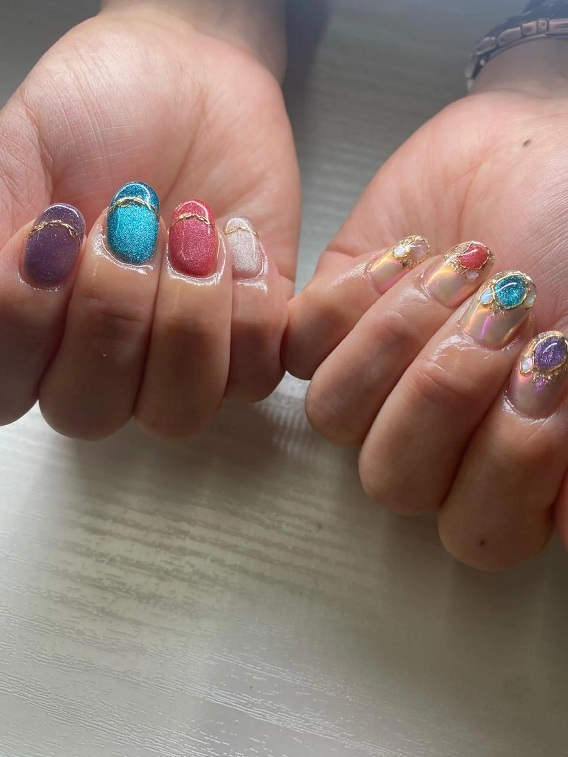 ショート カラー ネイル ジェルネイル マグネットネイル Nailsalon Calme所属・Nailsalon Calmeのネイルデザイン