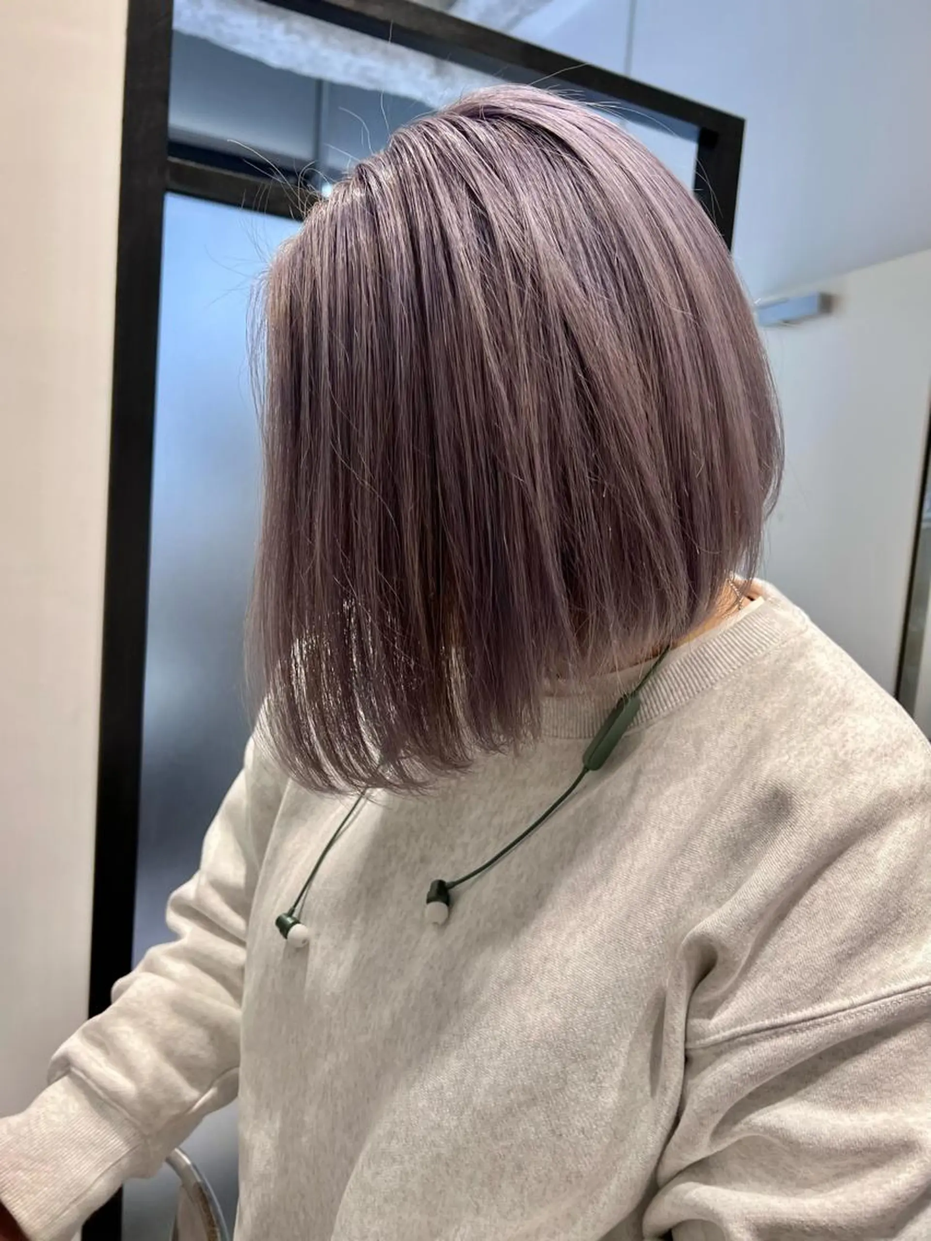 ショート カラー グレージュ ラベンダーカラー ラベンダーグレージュ ラベンダーグレー ヘアカラー トリートメント 宮永 智香のヘアスタイル