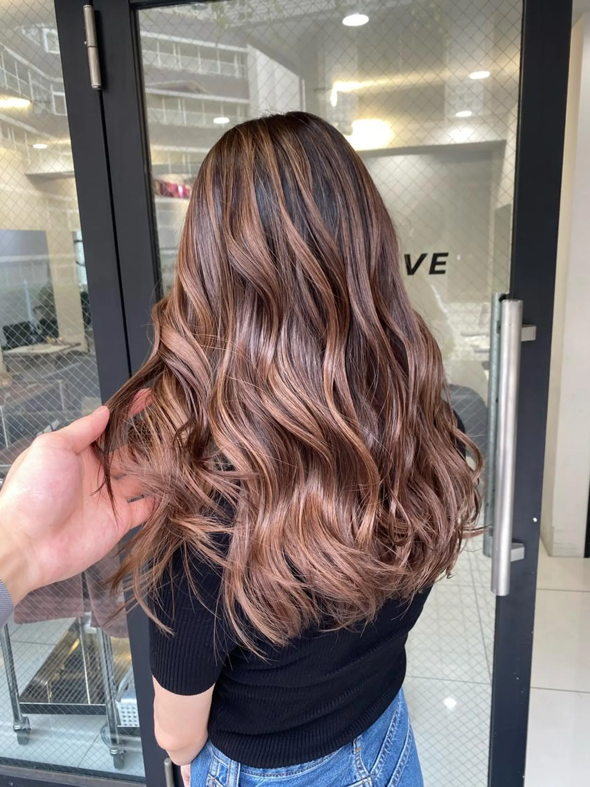 ロング カラー バレイヤージュ レイヤーカット カット ヘアカラー トリートメント opus 店長大和 レイヤー/赤み消しのヘアスタイル