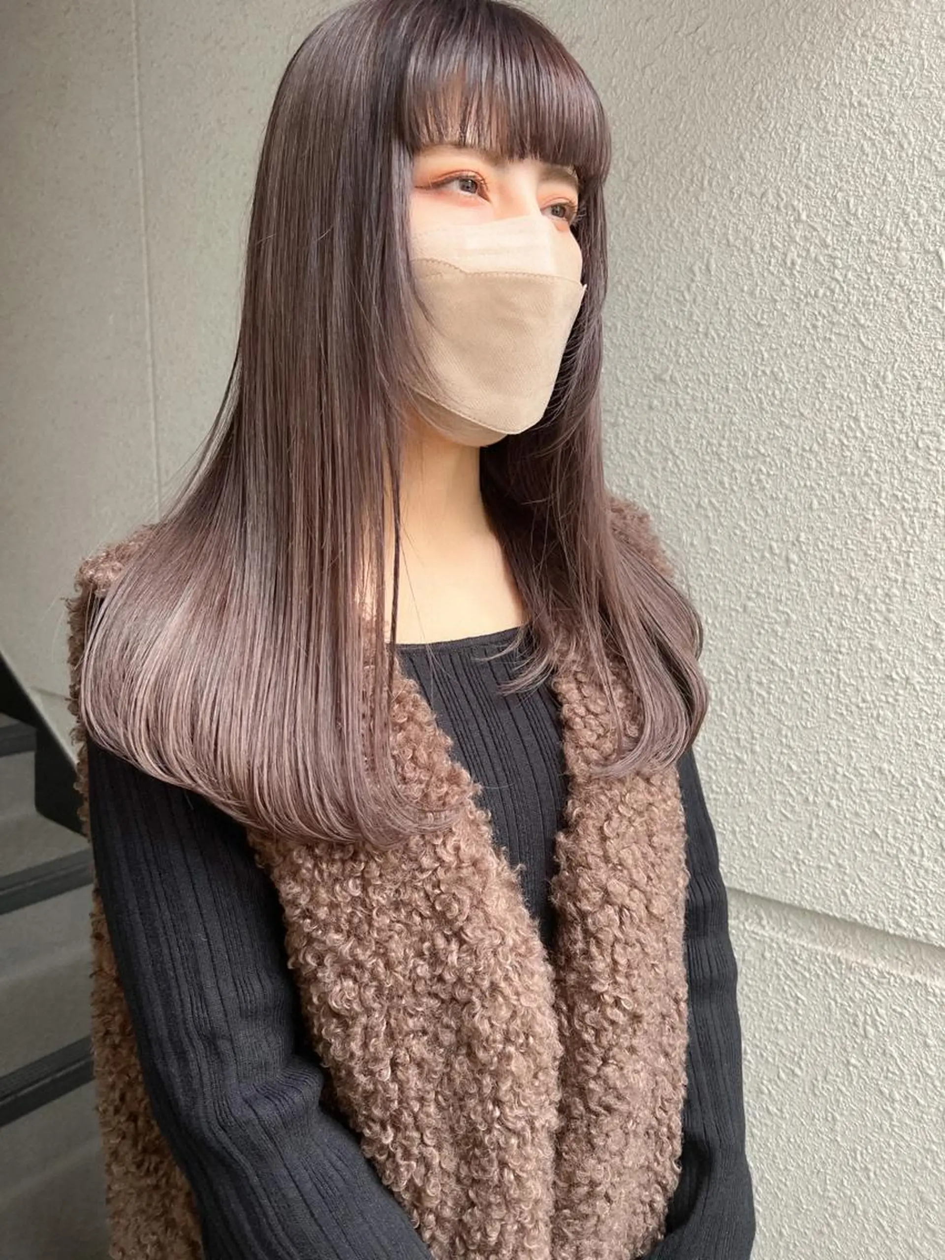 セミロング カラー 顔周りカット レイヤーカット ヘアカラー カラーパティシエ facce🌼ikoのヘアスタイル