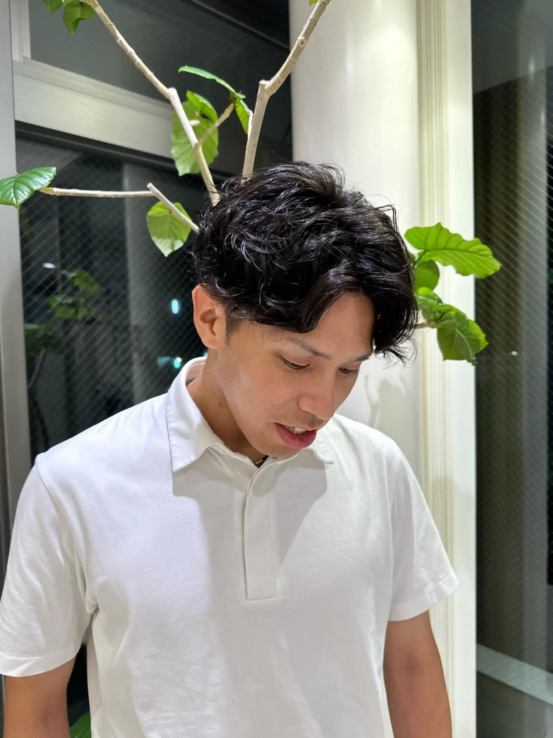 ショート パーマ メンズ 似合わせレイヤー 海外風レイヤーmioのヘアスタイル