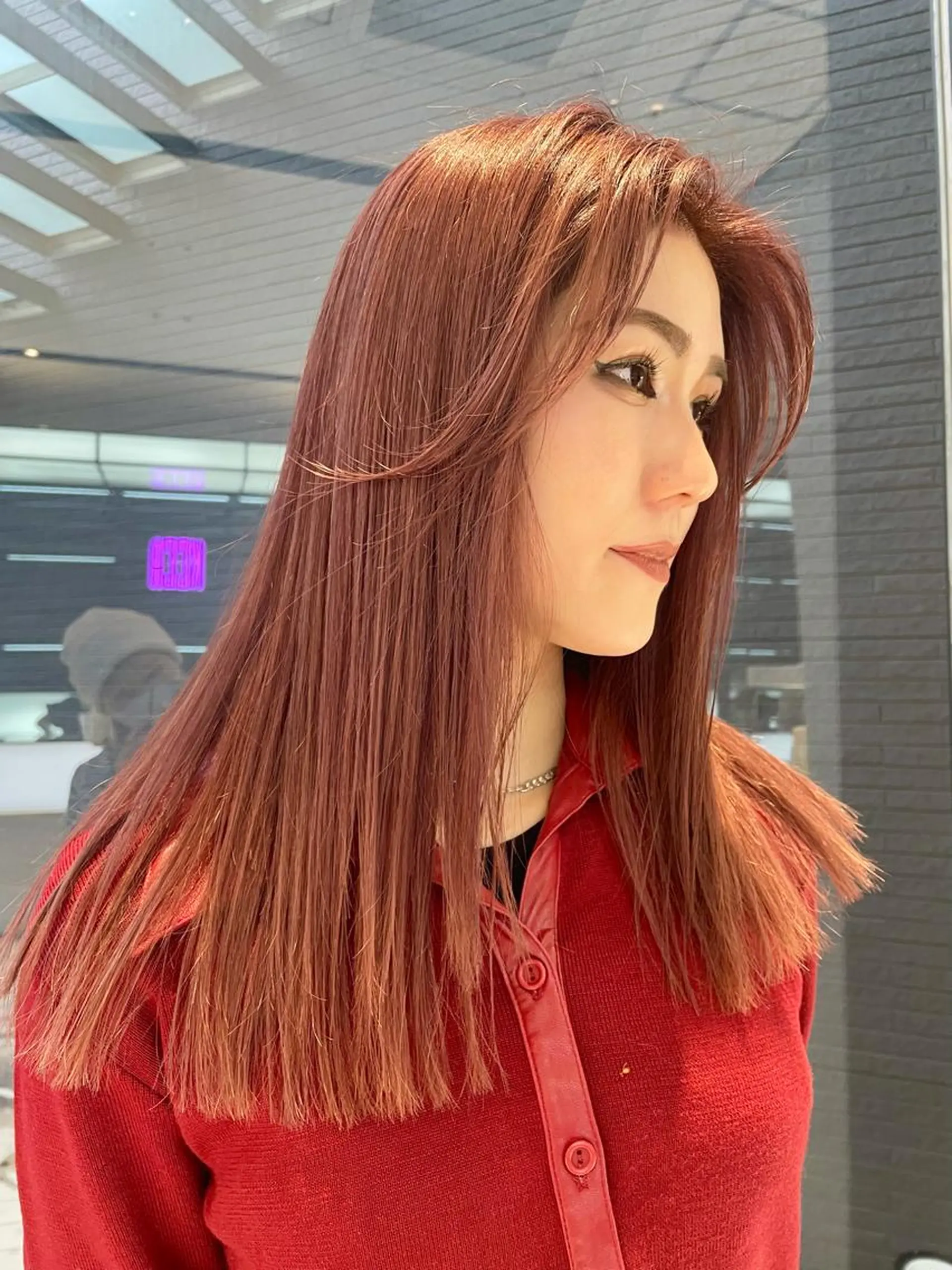 ロング カラー ヘアアレンジ ハッシュカット/ 韓国ヘア☽⋰mahoのヘアスタイル