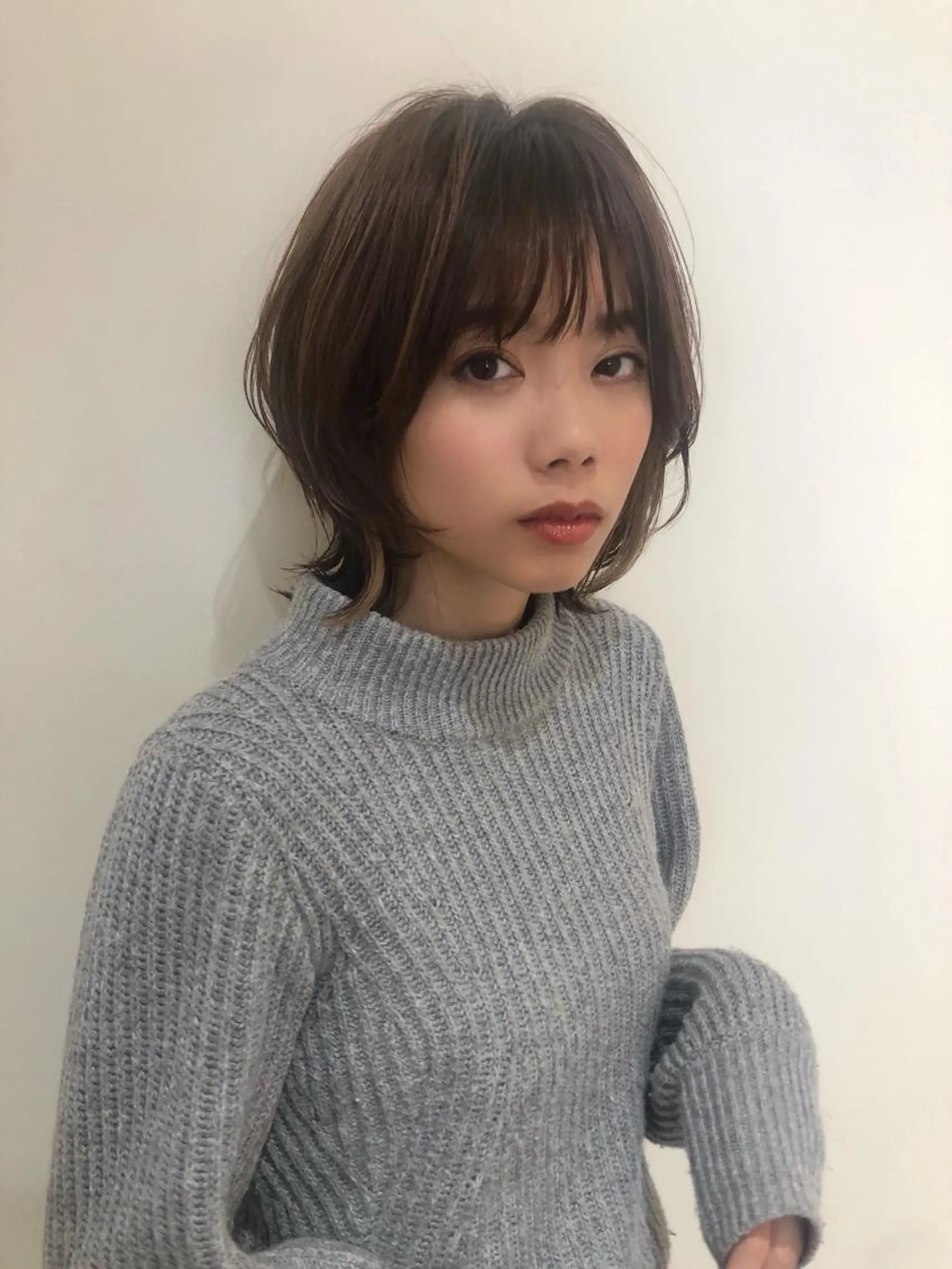 ミディアム カラー パーマ 小顔ボブ&レイヤー 特化🤎RISAのヘアスタイル