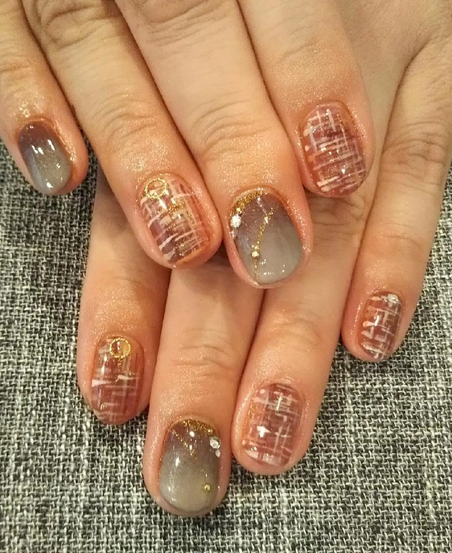 ネイル ツイードネイル 冬ネイル フットネイル private salon mieのネイルデザイン