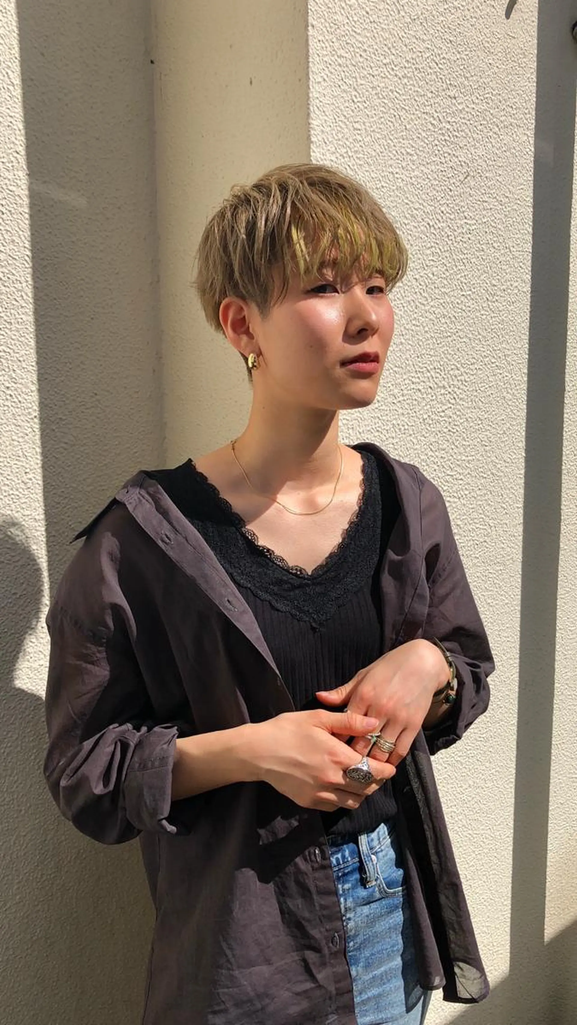 ショート イエローカラー ショートヘア カット ヘアカラー wカラー 指名No1かけるのヘアスタイル