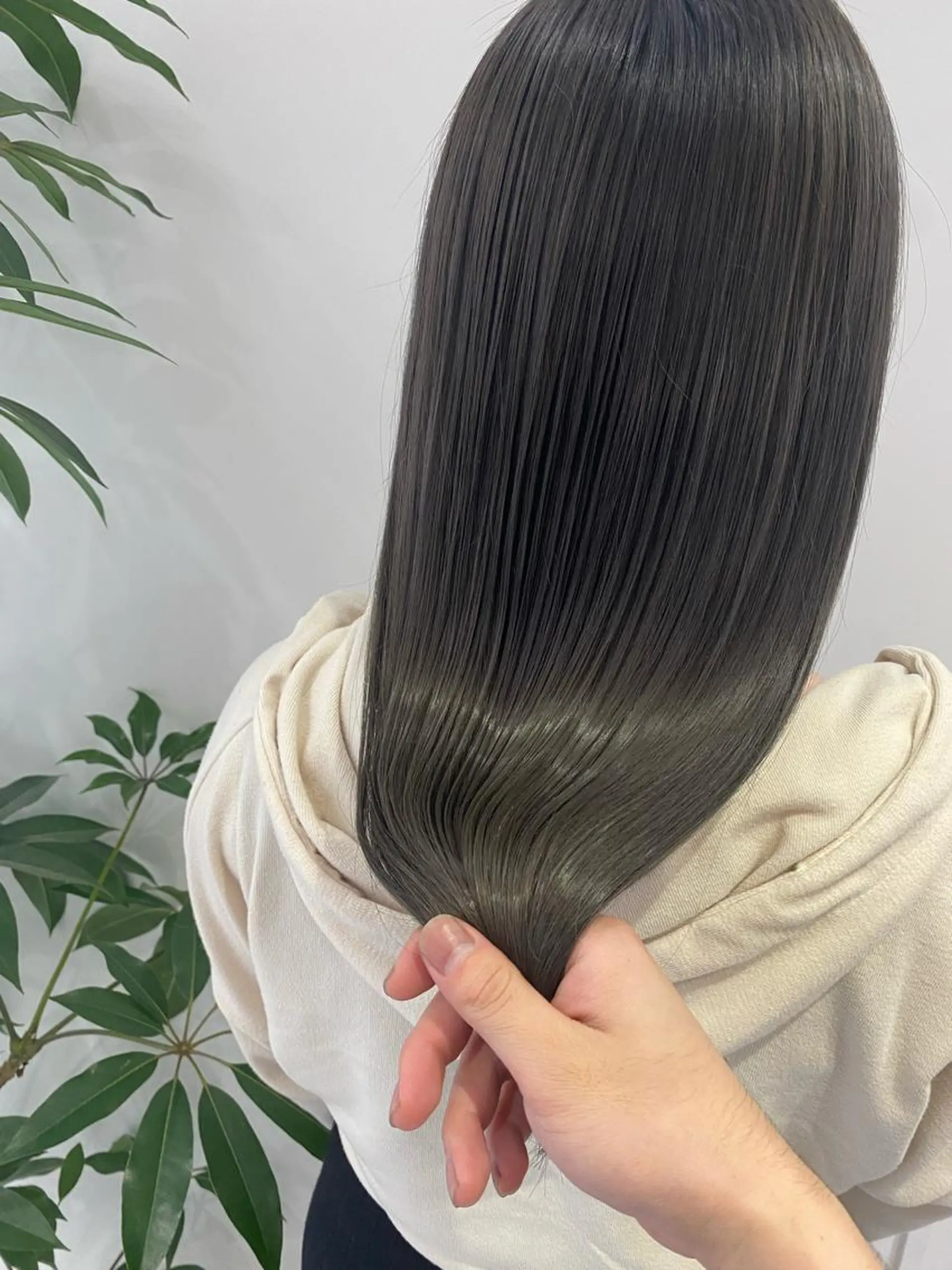 セミロング ヘアカラー オリーブ、カーキ系 No.1シラトリのヘアスタイル