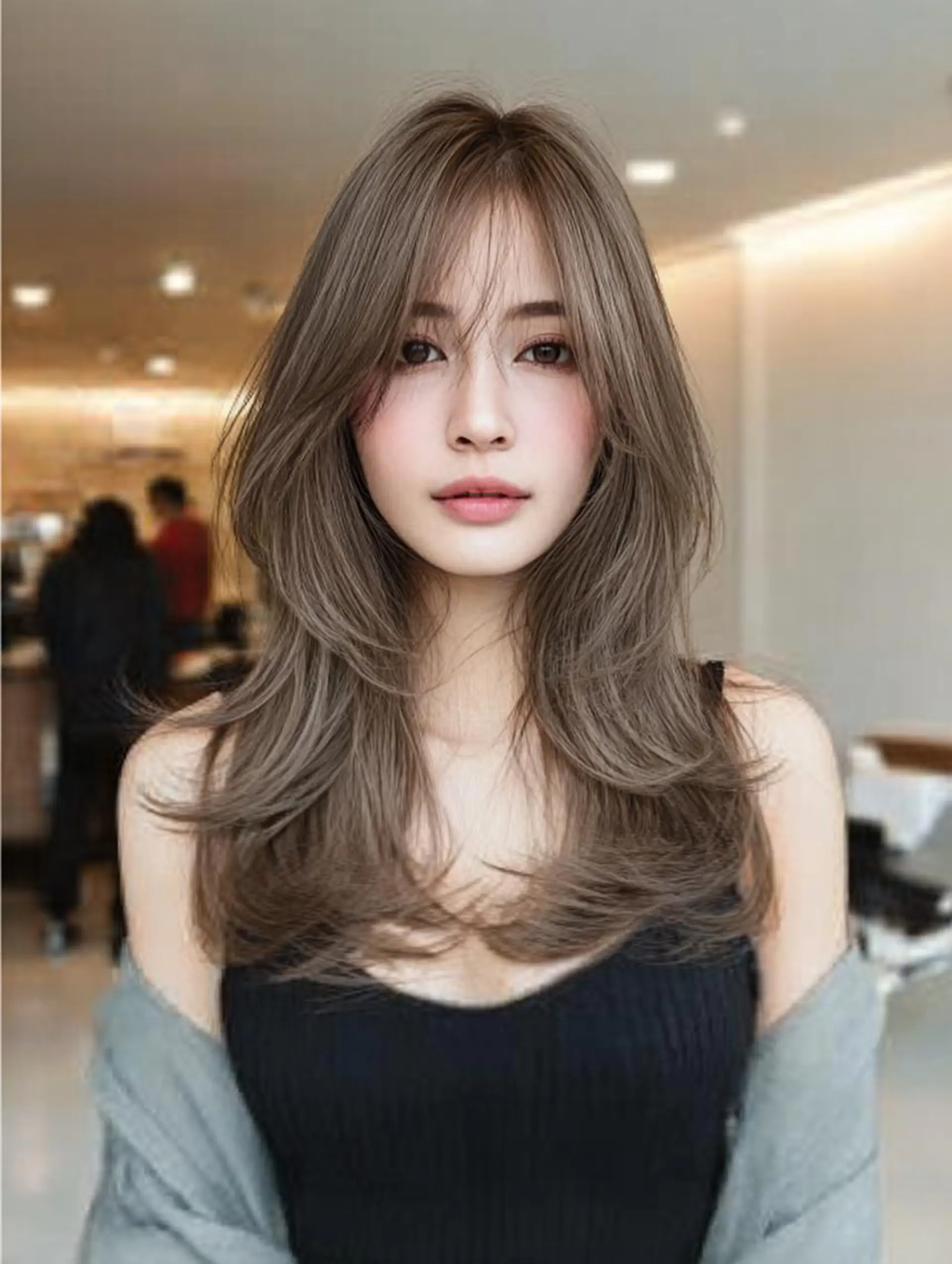 セミロング ハッシュカット 髪質改善 レイヤーカット 縮毛矯正 トリートメント 生艶髪＆レイヤー🔔 渋谷お薦めNo.1✨のヘアスタイル