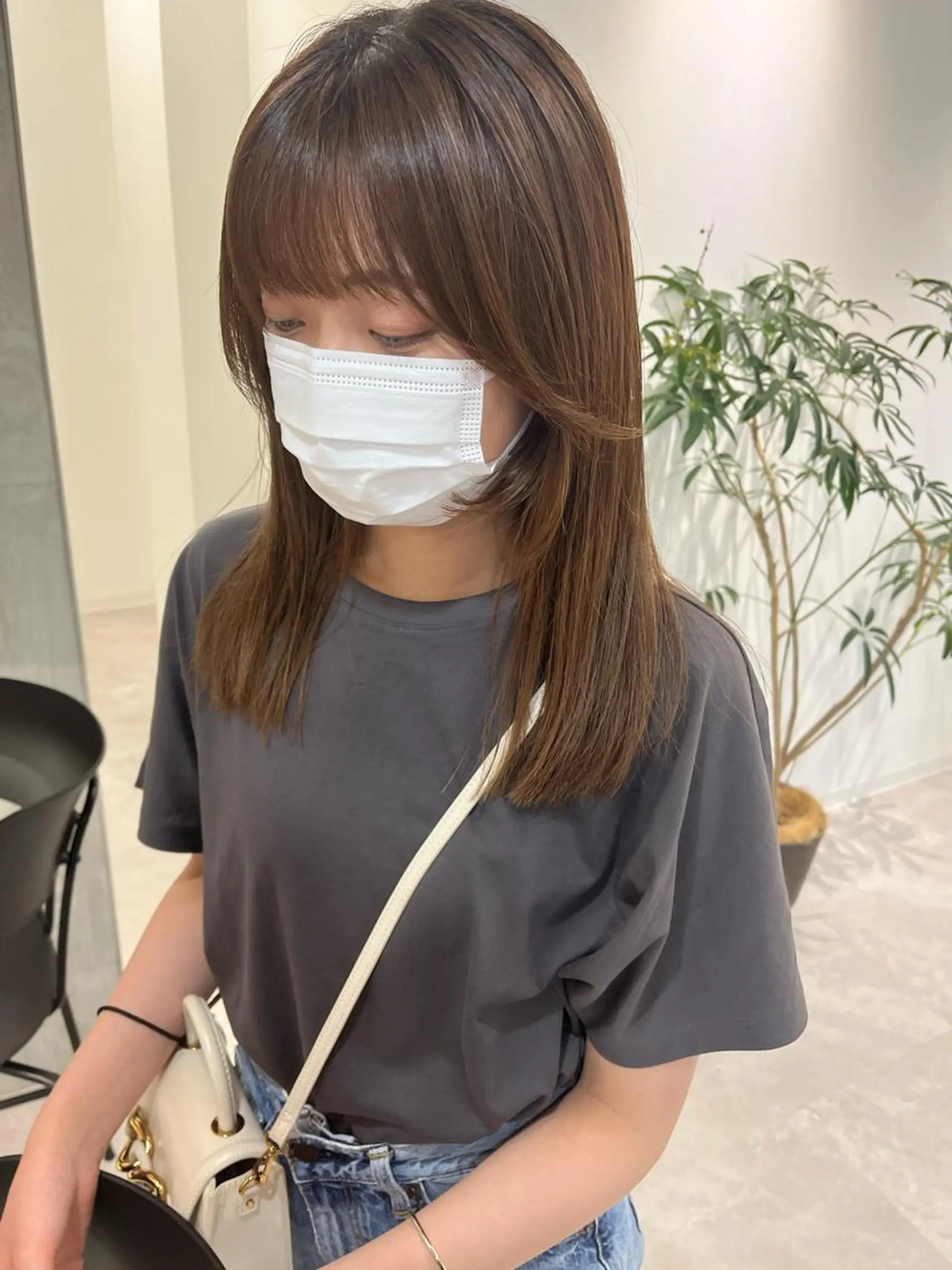 セミロング カラー ヘアアレンジ カット 🫧umu.🫧韓国 /レイヤー/ハッシュのヘアスタイル