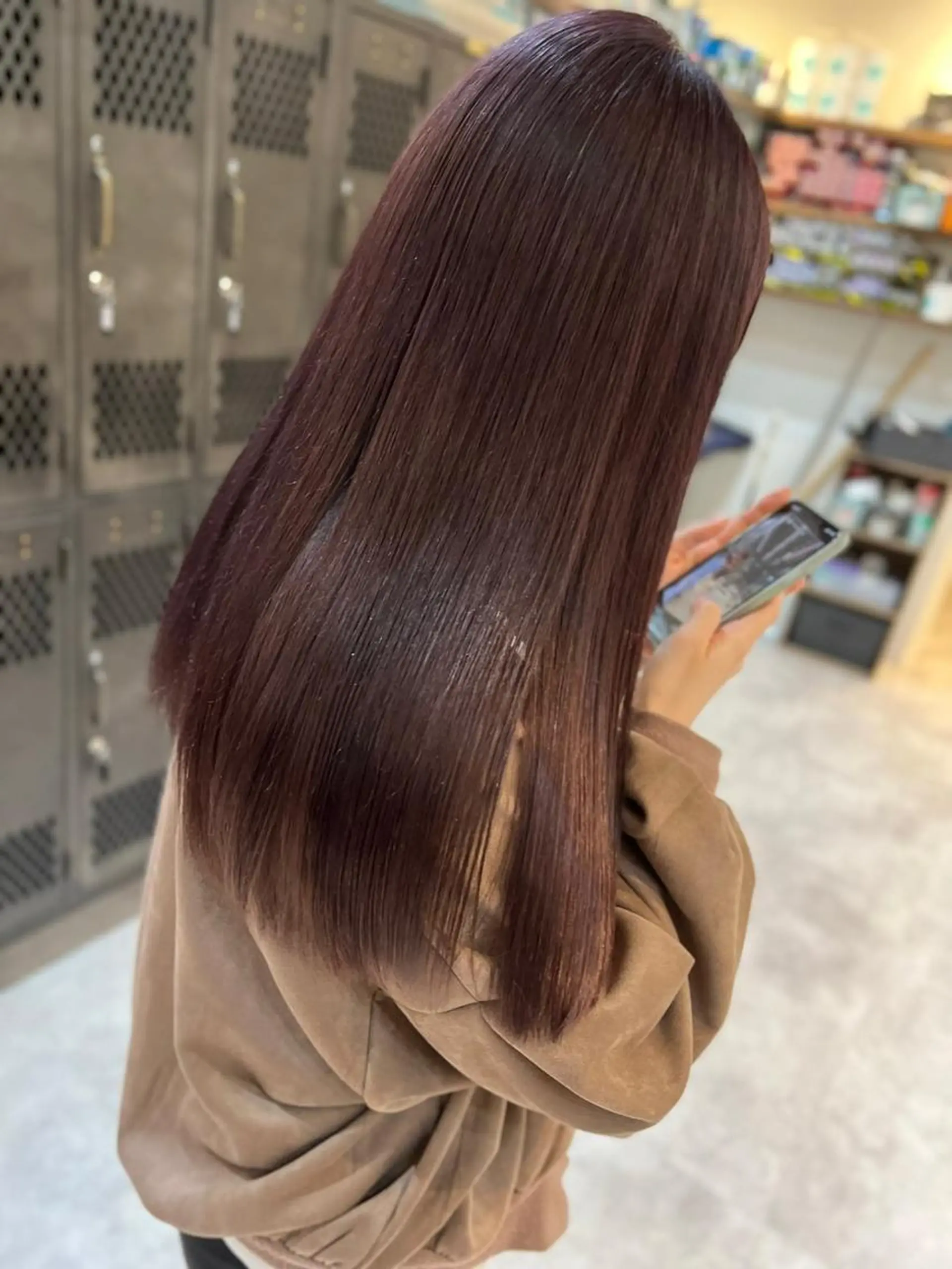 ロング カラー ヘアアレンジ 成人式 アディクシーカラー アッシュ バレイヤージュ ミストバング N° +aero 横浜のヘアスタイル