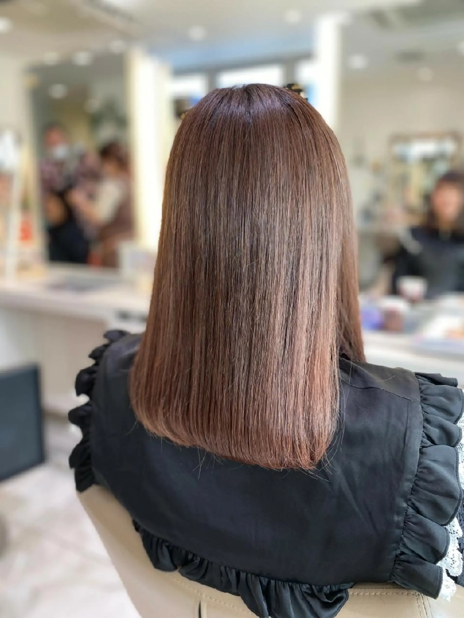 セミロング カラー ベージュカラー ダブルカラー ピンクカラー ピンクベージュ ヘアカラー ＡＳＨ大宮/ブリーチ 髪質改善/カラーのヘアスタイル