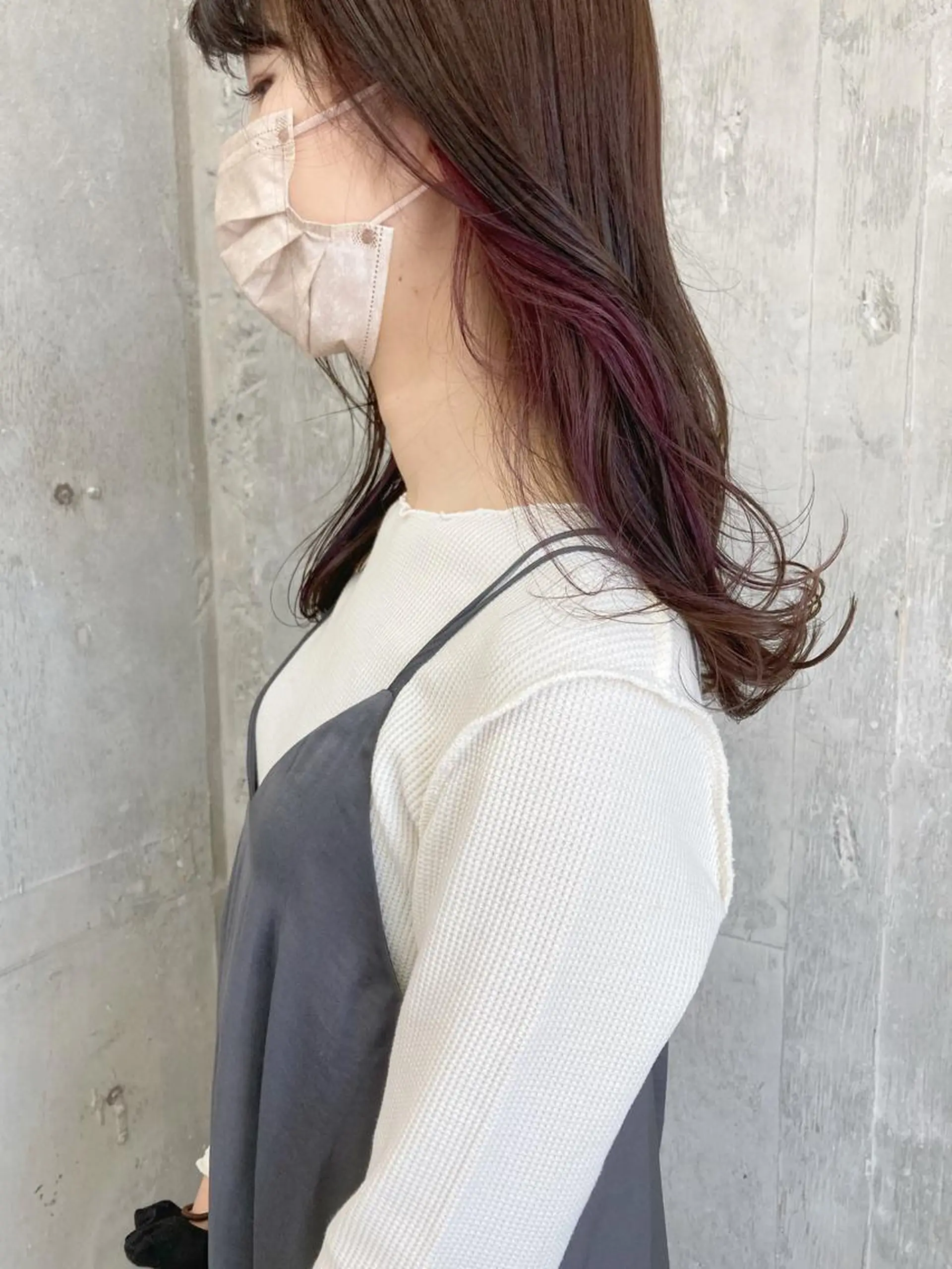 セミロング カラー 伸ばしかけ カット ヘアカラー 小木曽智美 /ボブ/ショートのヘアスタイル