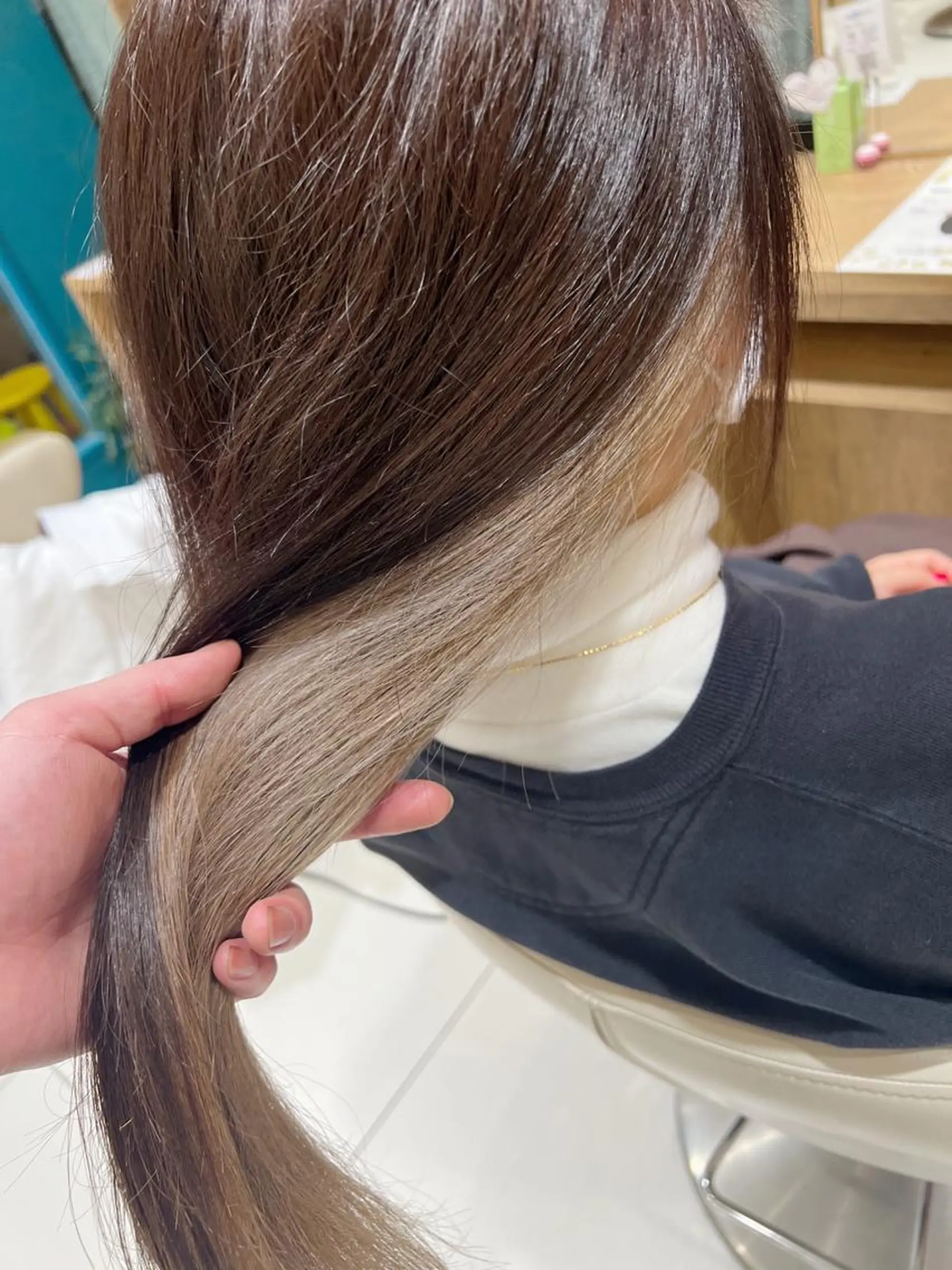 ミディアム カラー ベージュカラー ミルクティーベージュ 黒染めを使わない暗染 🫧佐伯 蓮のヘアスタイル