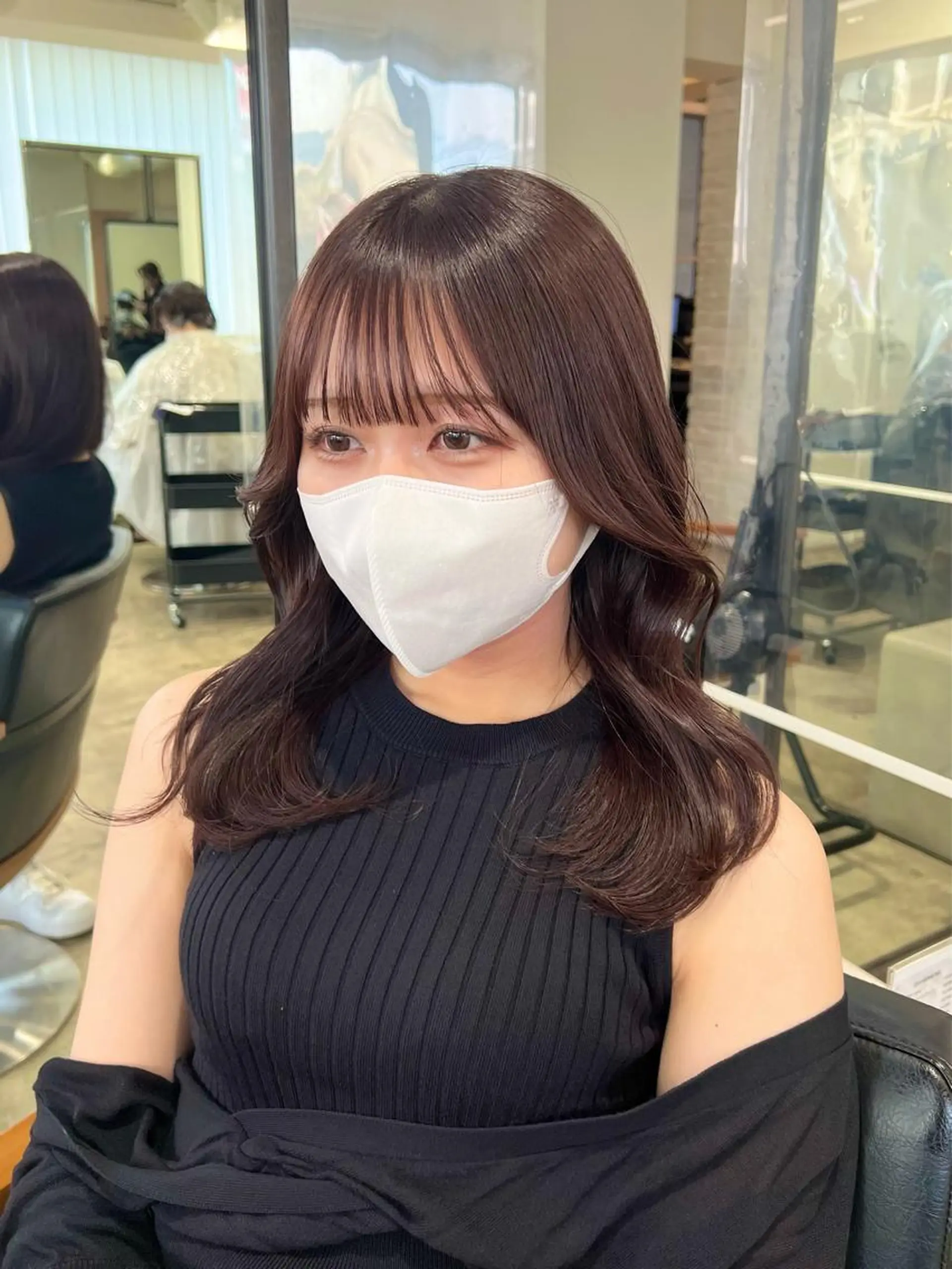 ミディアム カラー ブラウンカラー チョコレートブラウン 【韓国風くびれヘア】 joule小木曽輝のヘアスタイル