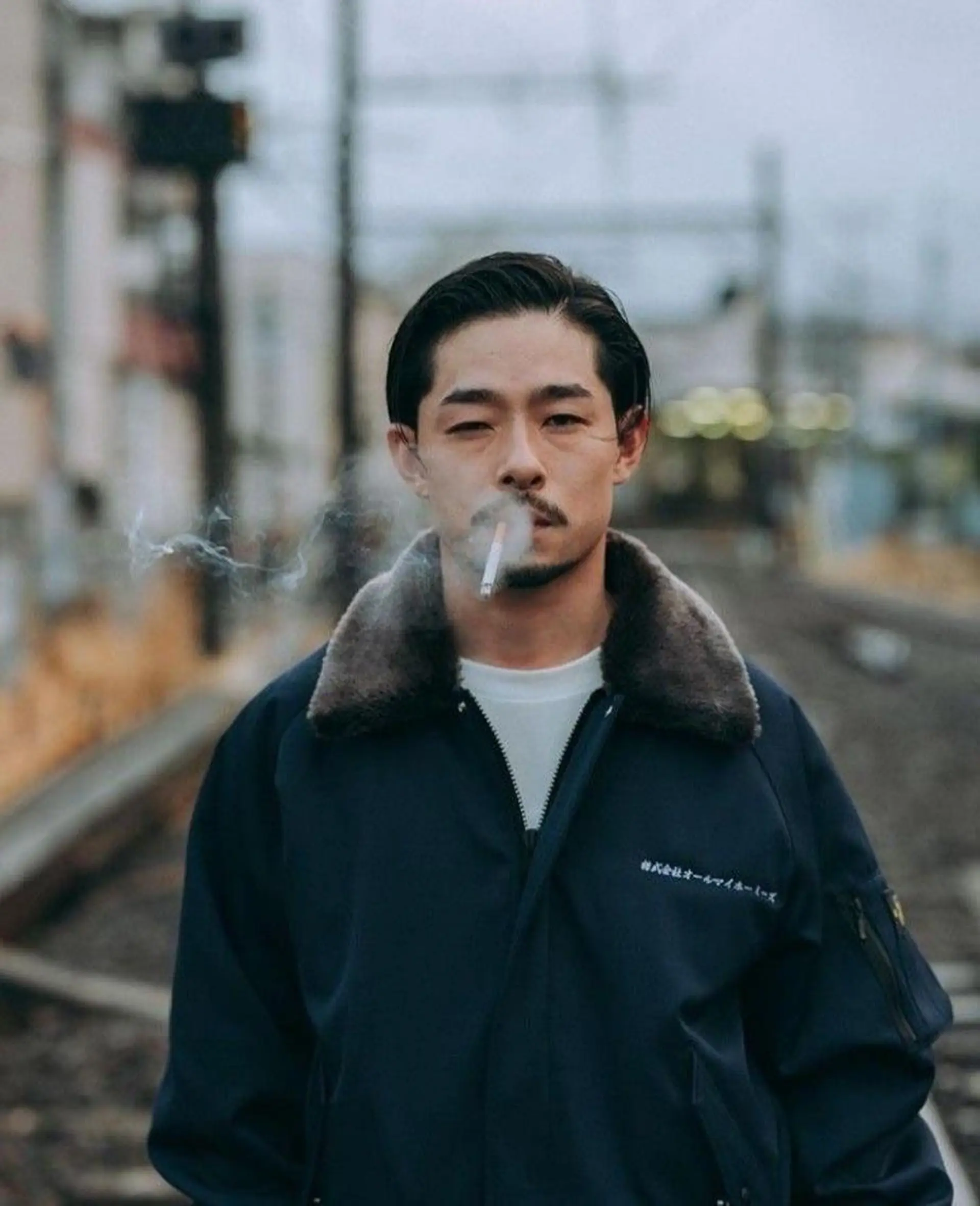 メンズ オールバック センターパート 韓国ヘア/wカラー レイヤー/RIN🎀のヘアスタイル