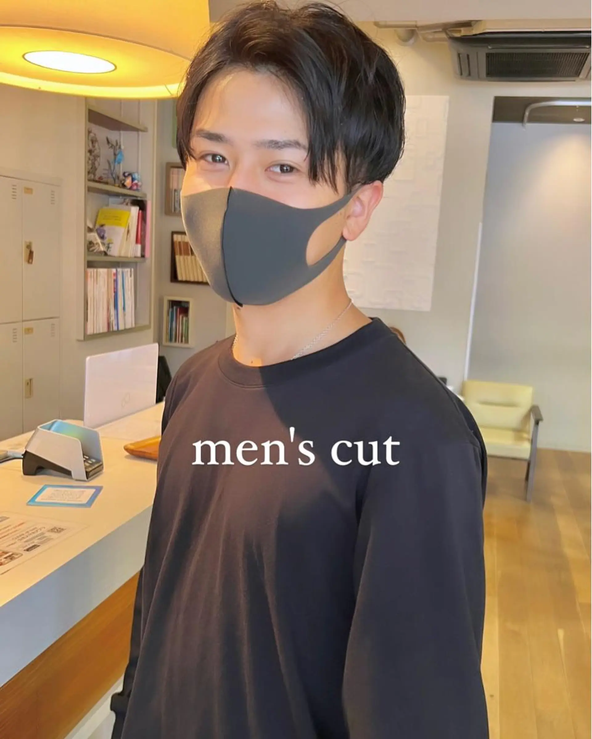 メンズ センターパート カット メンズパーマ/フェ ザーパーマ/古川晴輝のヘアスタイル