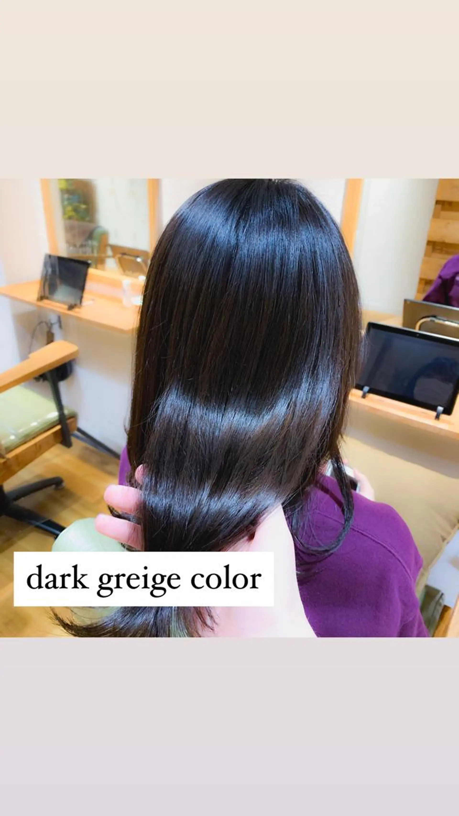 セミロング カラー ダークグレー ダークグレージュ グレージュ カット ヘアカラー トリートメント little 小濱彰太のヘアスタイル