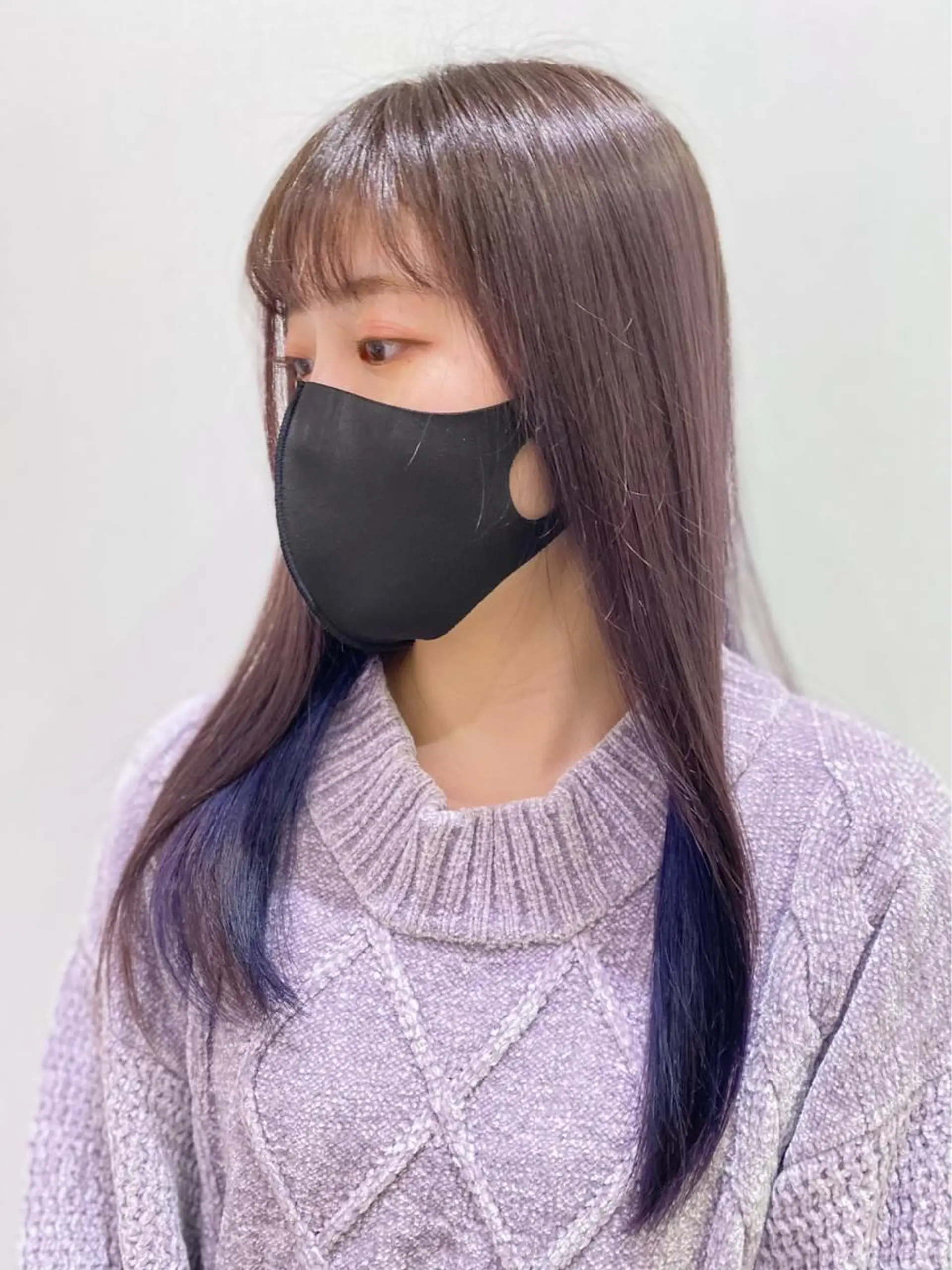 セミロング カラー ブルーカラー ブルーバイオレット インナーカラー バイオレットカラー ナカタケ ユウのヘアスタイル