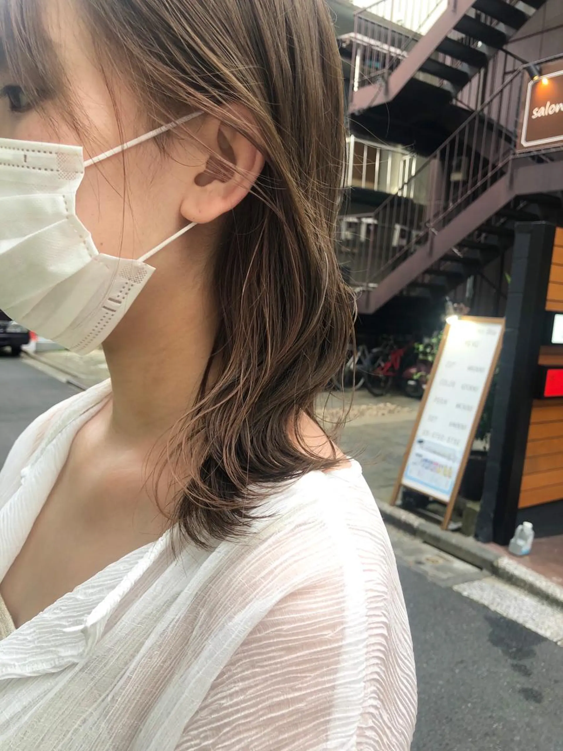 ミディアム カット ヘアカラー トリートメント ✨色持ちの良い艶 カラー✨蟹江真世のヘアスタイル