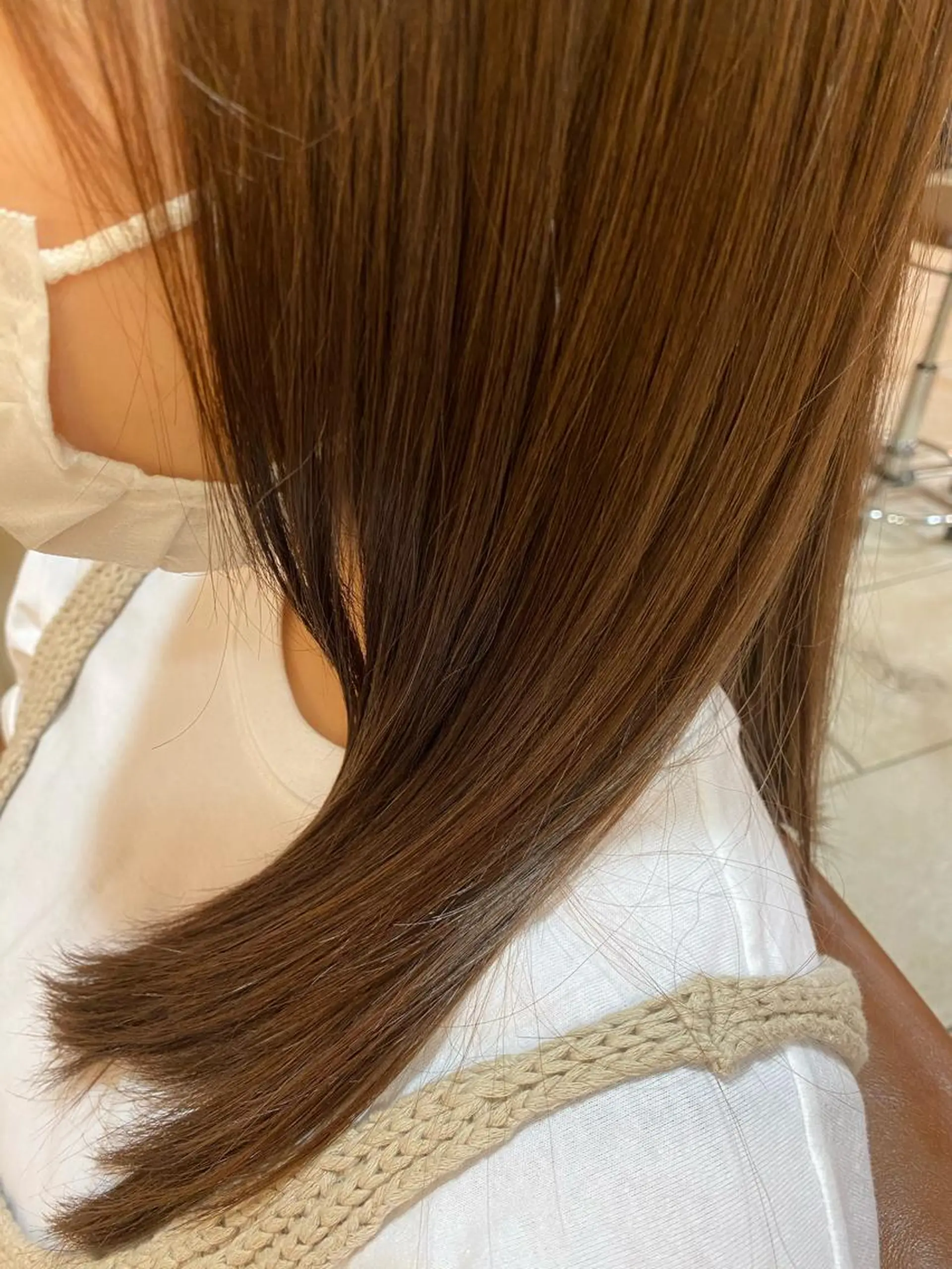 ミディアム カラー ベージュカラー ピンクカラー 井上 日菜乃のヘアスタイル