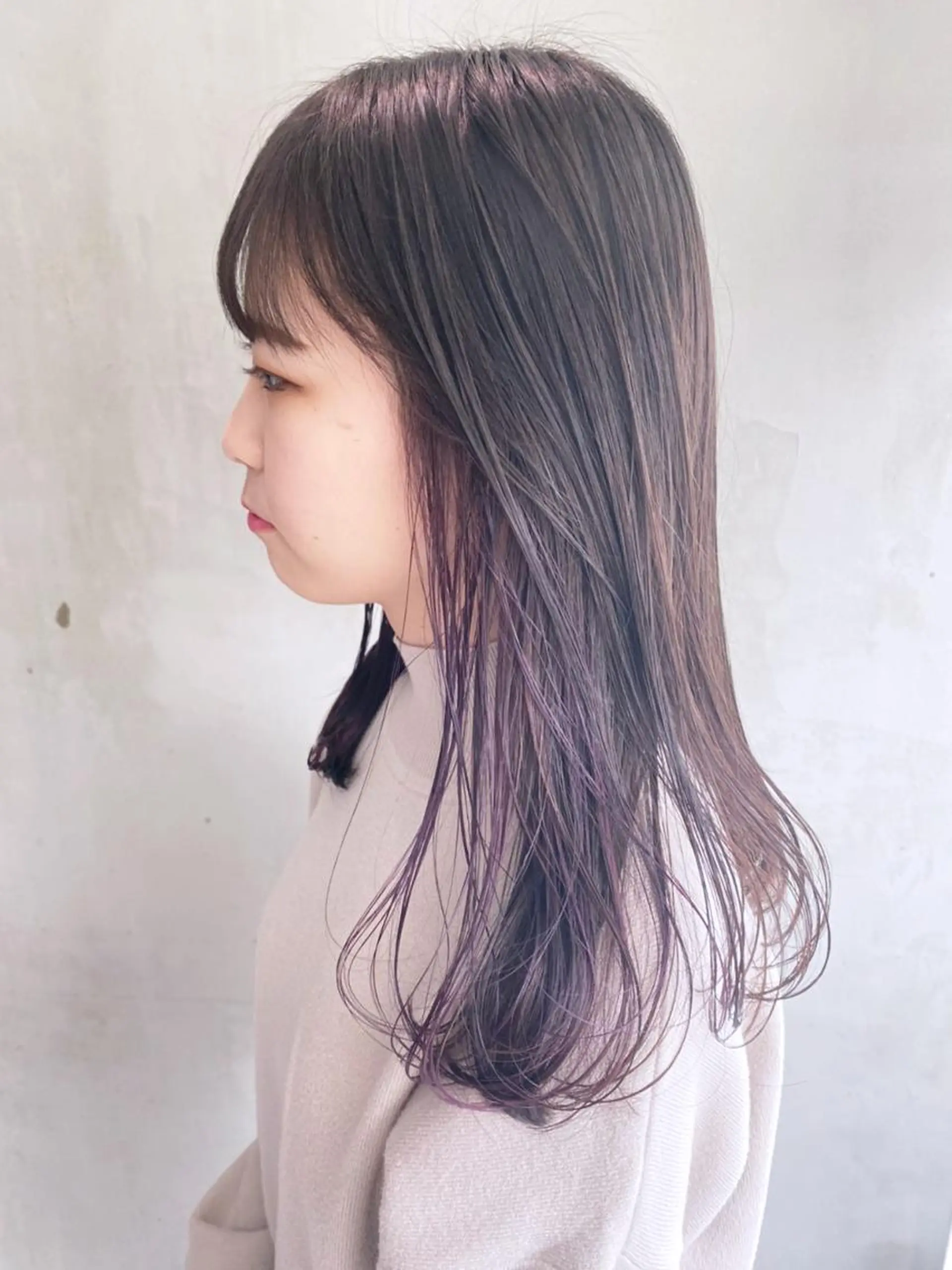 セミロング カラー パーマ ヘアアレンジ インナーカラー ラベンダーカラー ITbyALBUM 中野店のヘアスタイル