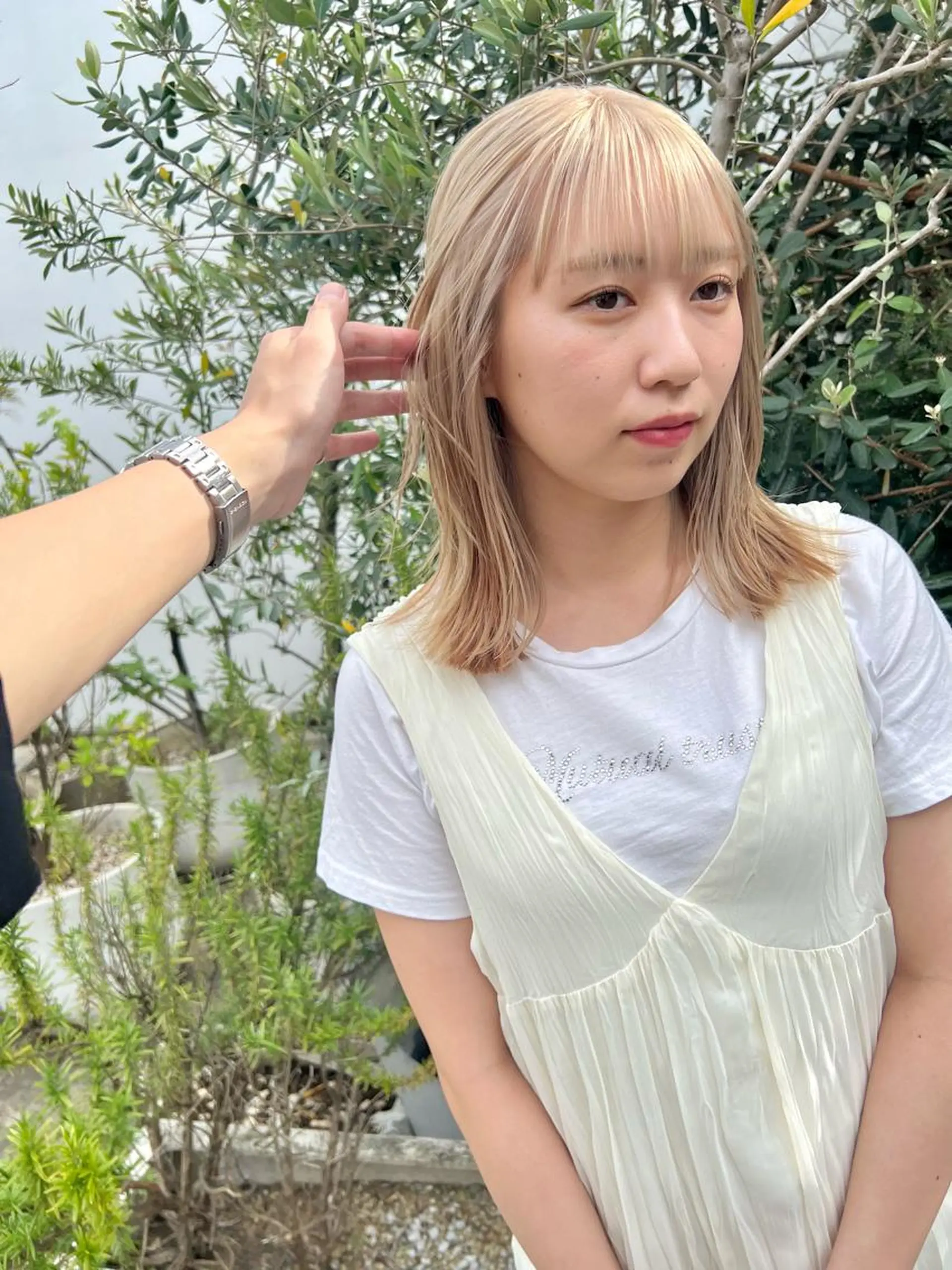 ミディアム カラー ベージュカラー カット 縮毛矯正 sakoda shunkiのヘアスタイル