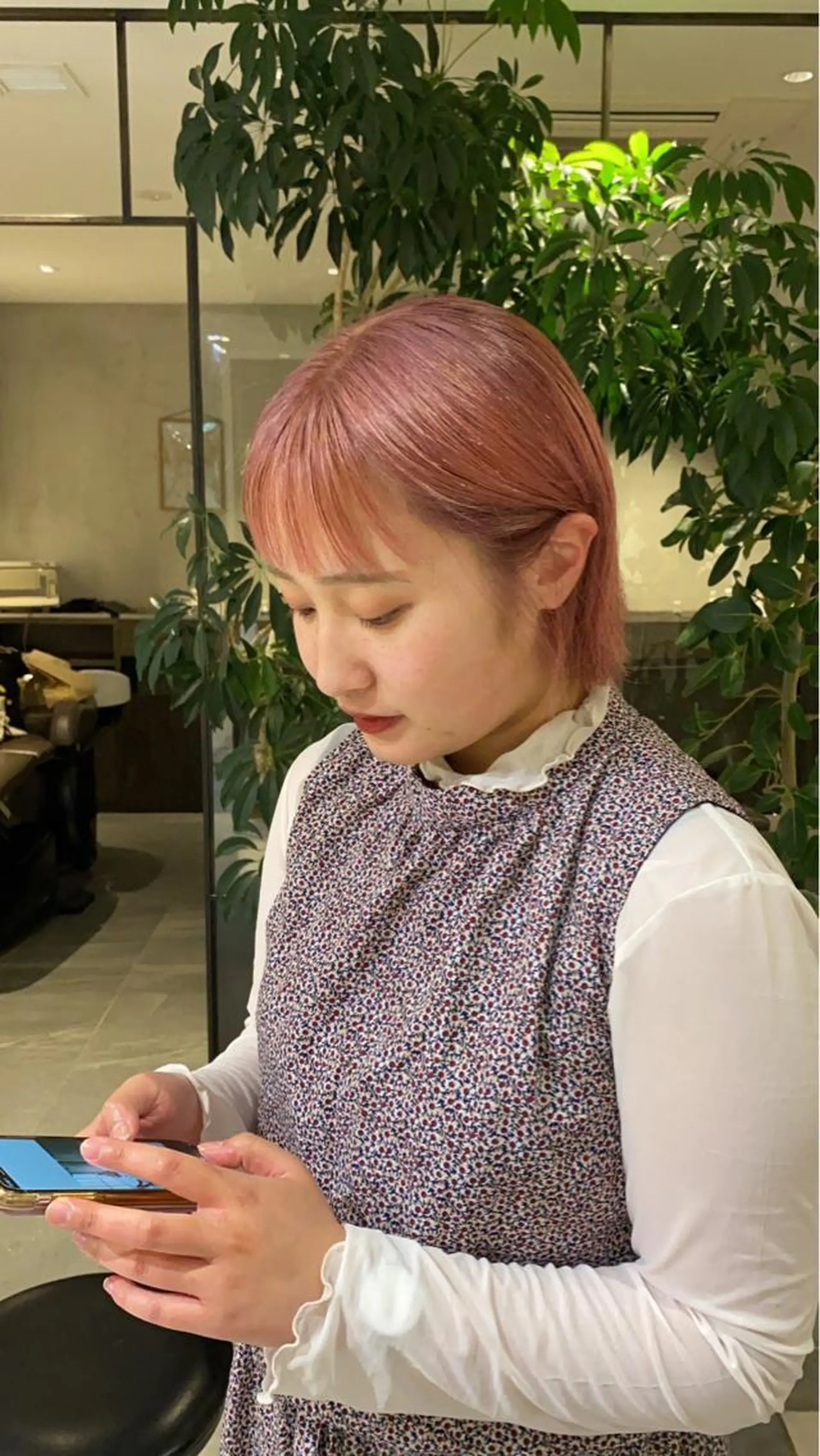 ショート パーマ ヘアアレンジ メンズ キッズ ネイル マツエク・マツパ メンズブリーチ カラーマツエク トリートメント ピンク カラー特化サロン梅田 Eir茶屋町/山下のヘアスタイル